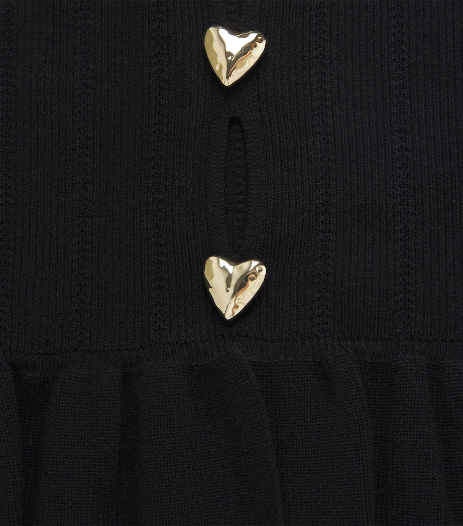Claudie Pierlot Womens Knitted Ribbed Peplum Sweater Black Image 6