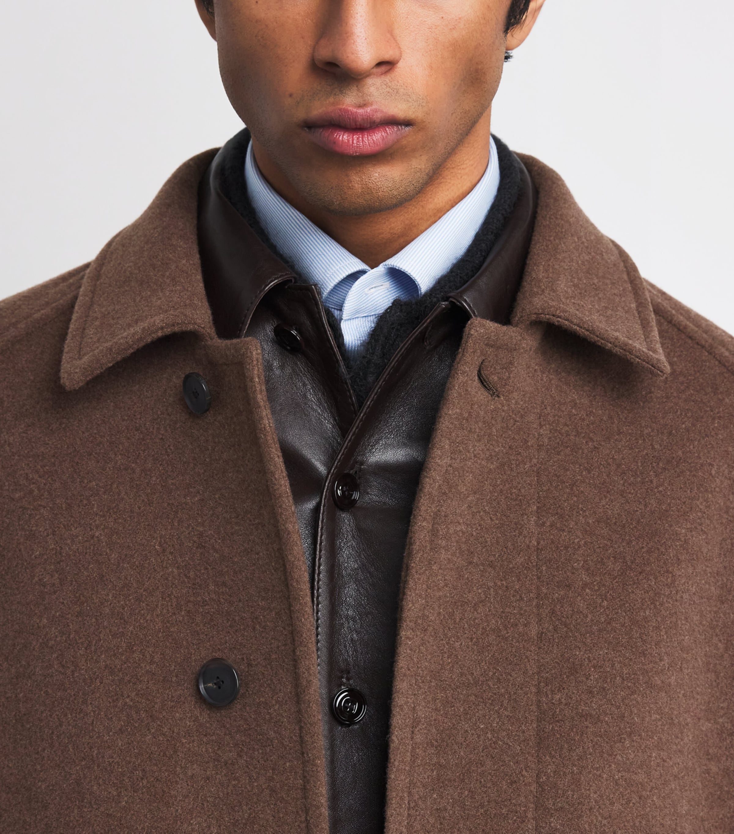 Auralee Brown Wool Mosser Soutien Collar Overcoat | Harrods US