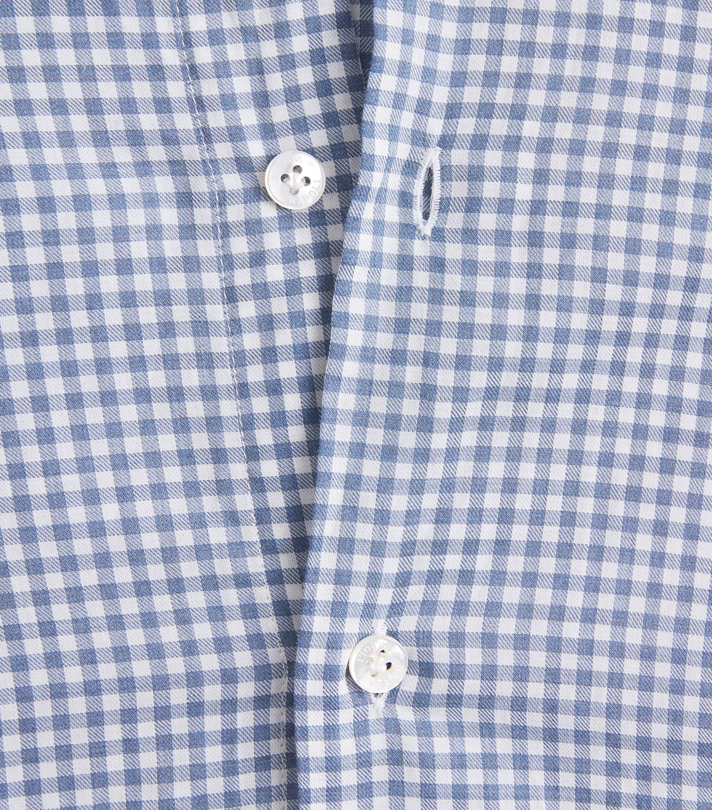 Barba Napoli Mens Cotton Washed Check Shirt Navy Image 6