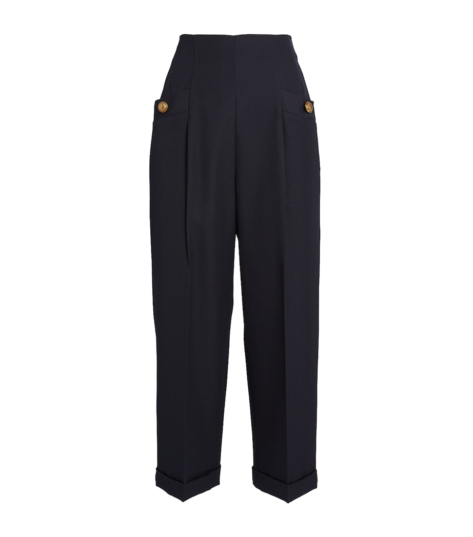 Wool-Blend Trousers NAVY BLUE Image 1