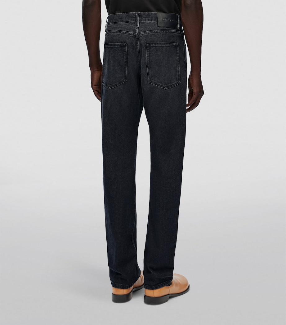 Mid-Rise Straight Jeans WASHED BLACK Image 4