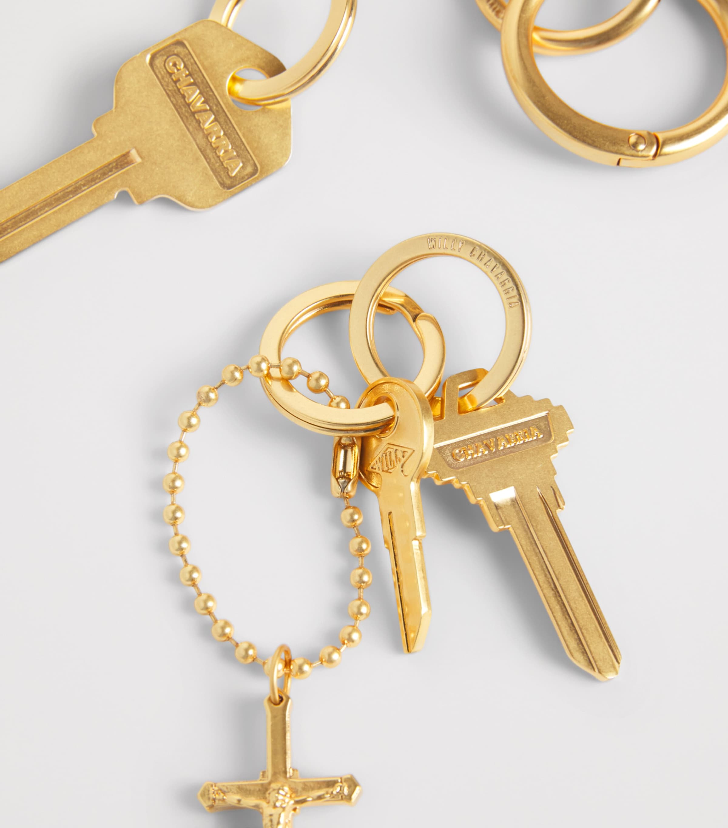 小物 WILLY STAFF KEYFOB /Willychavarria Willy Chavarria Gold Staff Keyfob Keyring | Harrods UK