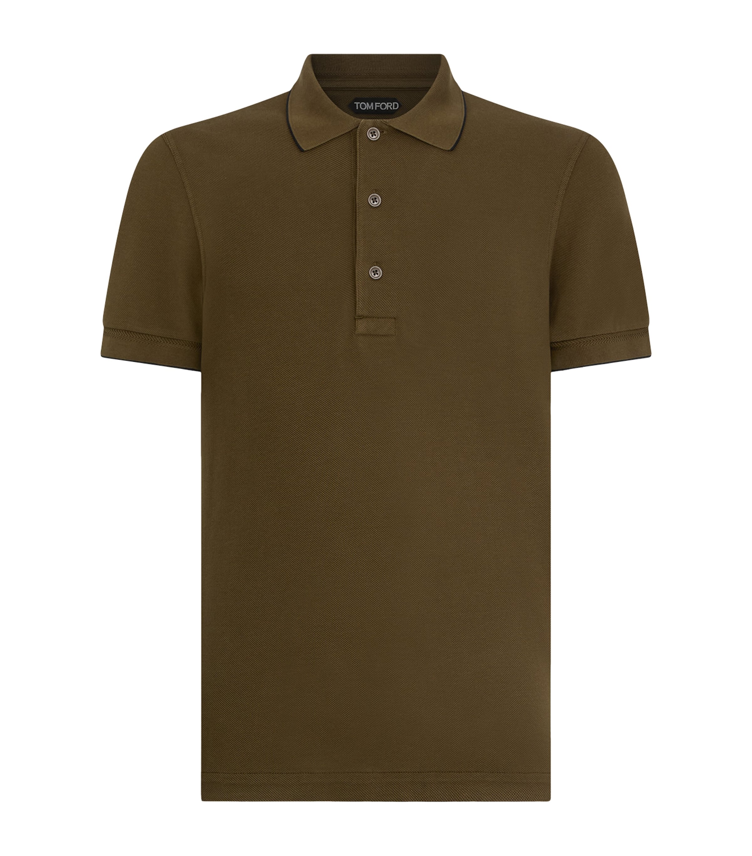TOM FORD Mens Contrast-Trim Polo Shirt Gnz Image 1