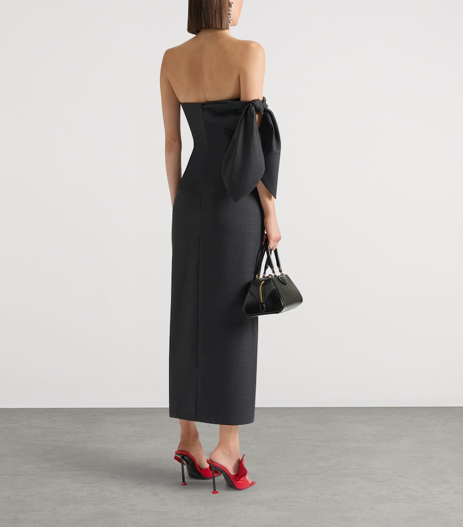 Givenchy Womens Wool Maxi Dress Grey Mix Image 3
