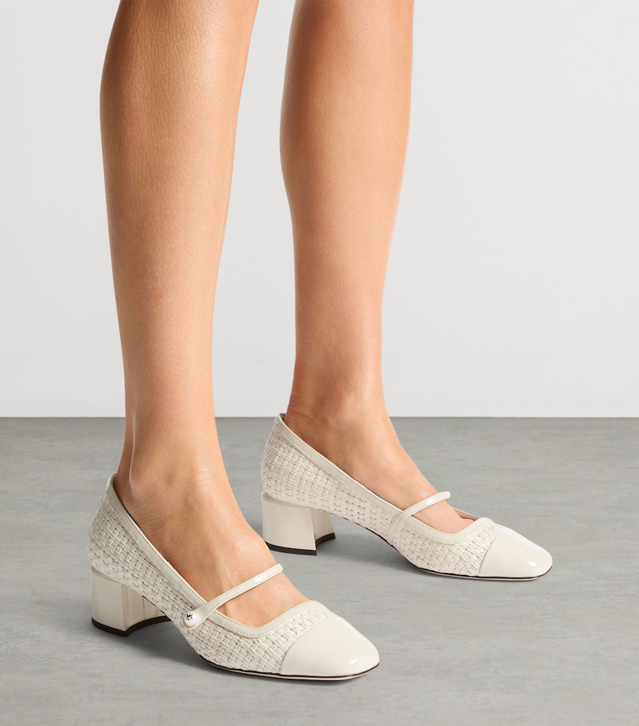 Elisa 45 Woven Mary Jane Pumps LATTE/LATTE Image 2