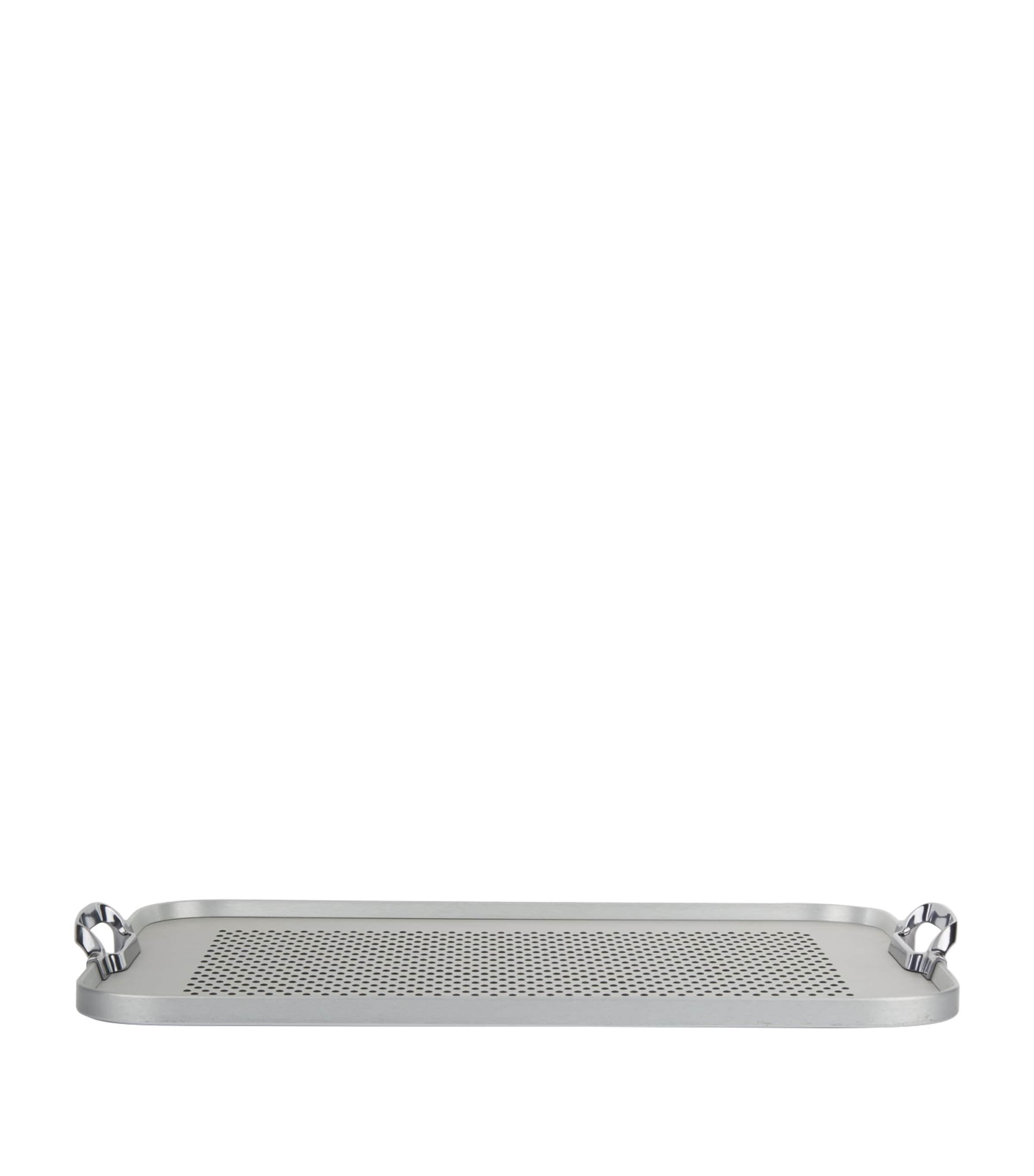 Kaymet Rubber Grip Cut-out Handle Tray In Metallic