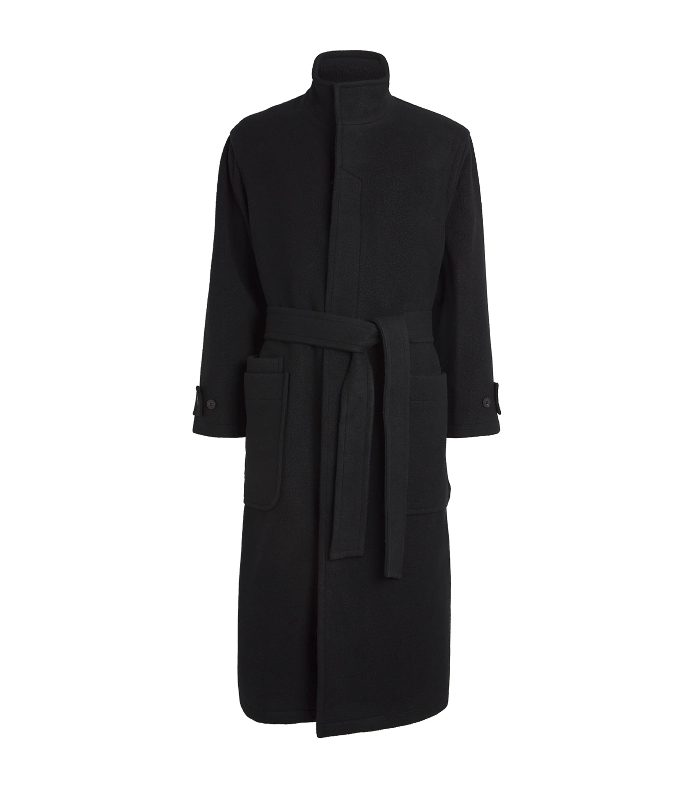 Le 17 Septembre Wool-raccoon Overcoat In Black