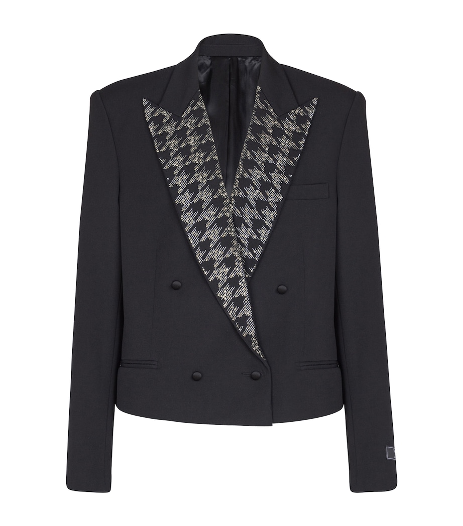 Embellished Double-Breasted Blazer EAW NOIR/CRISTAL Image 1