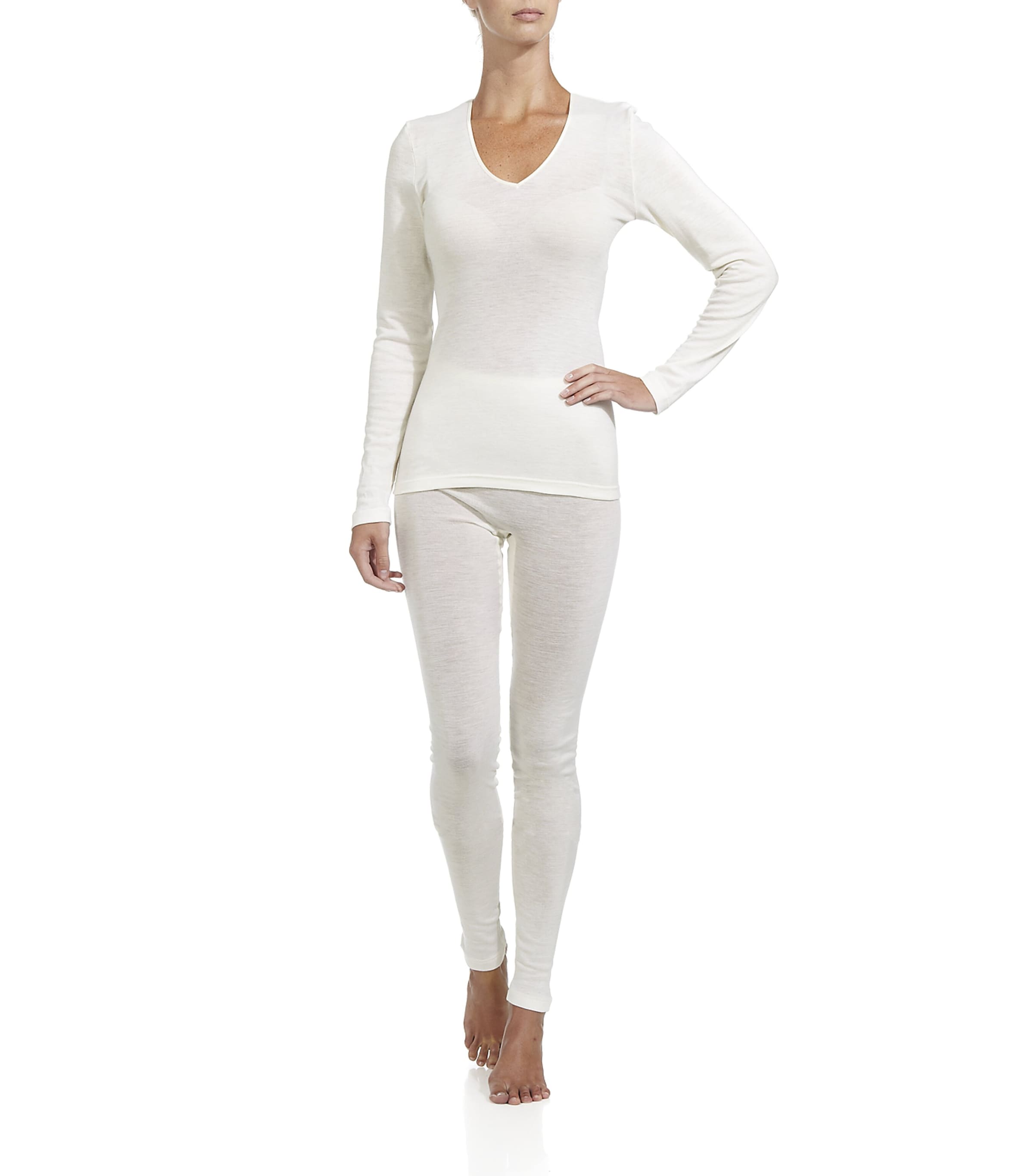 Wool and Silk Long Sleeve Top GREEN Image 2