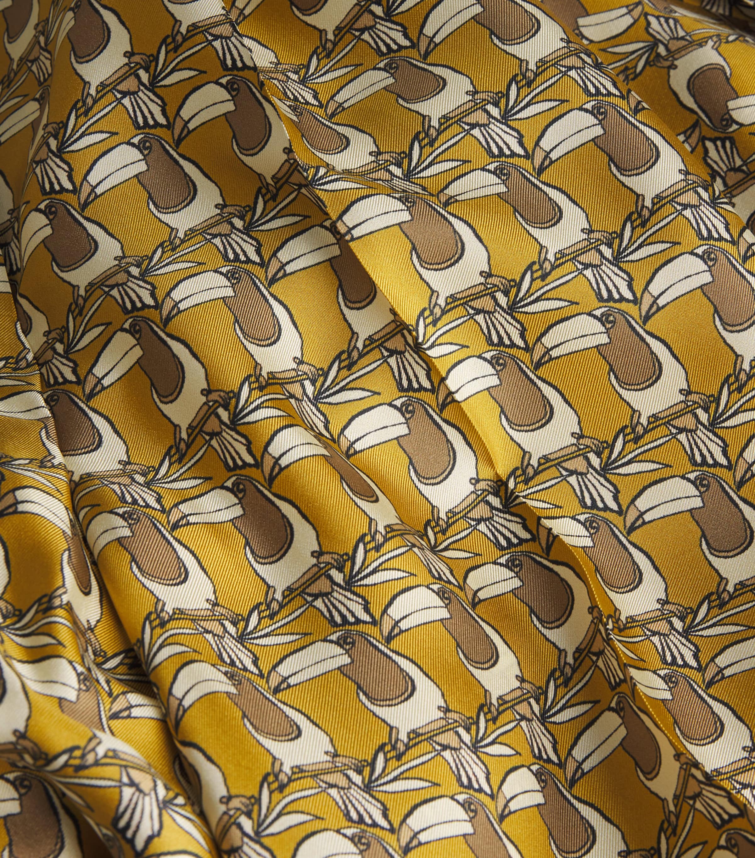 Silk Printed Trousers MUSTARD Image 5