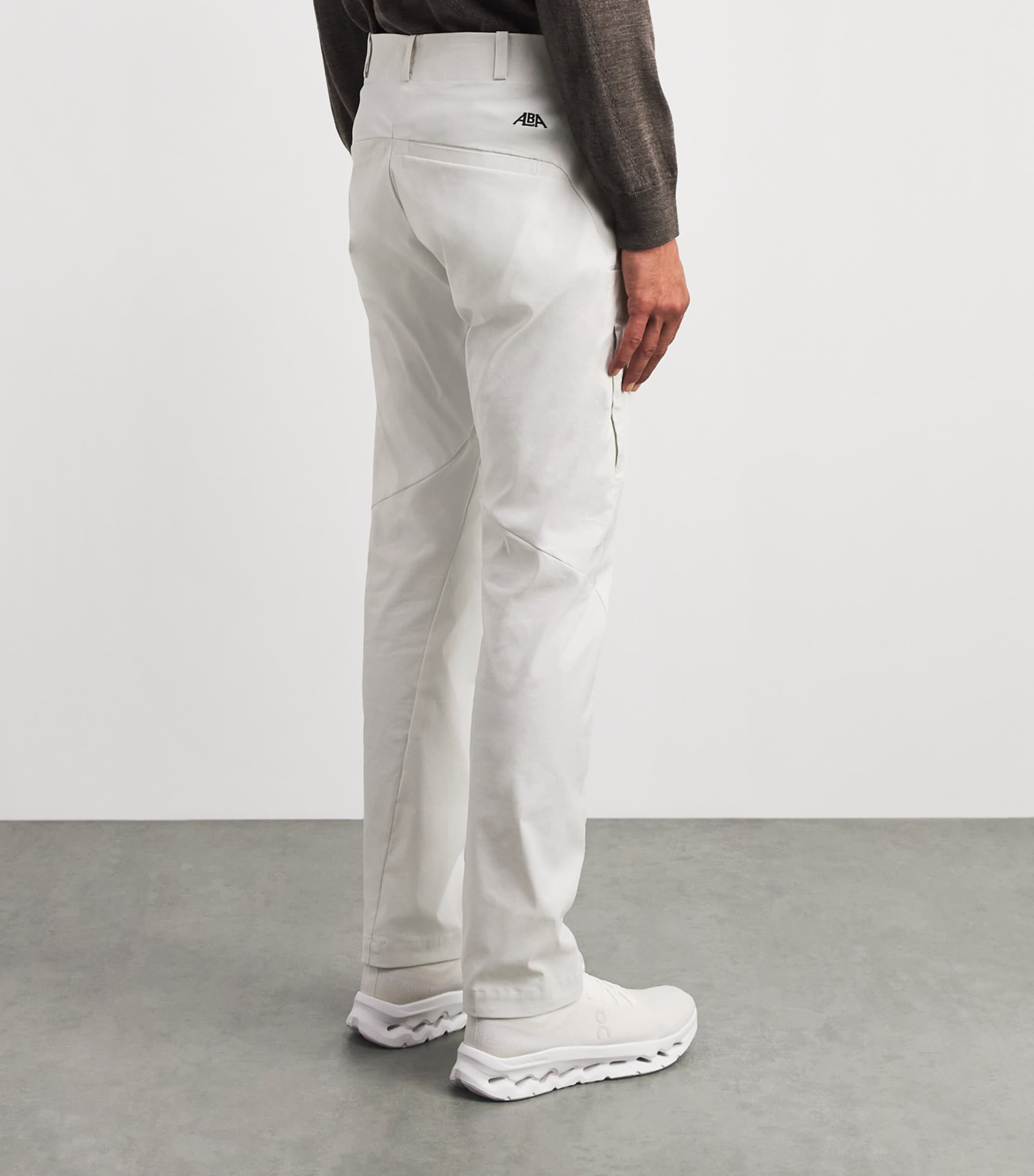 Alba Mens Cotton-Blend Techno Trousers Ivory Image 5