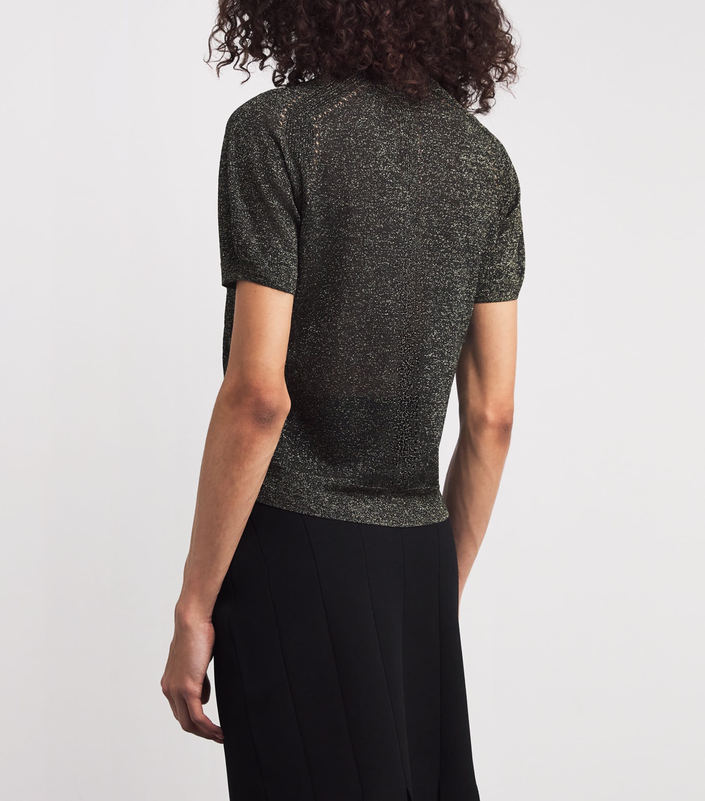 Metallic Lurex Lille Top BLACK/GILT Image 4