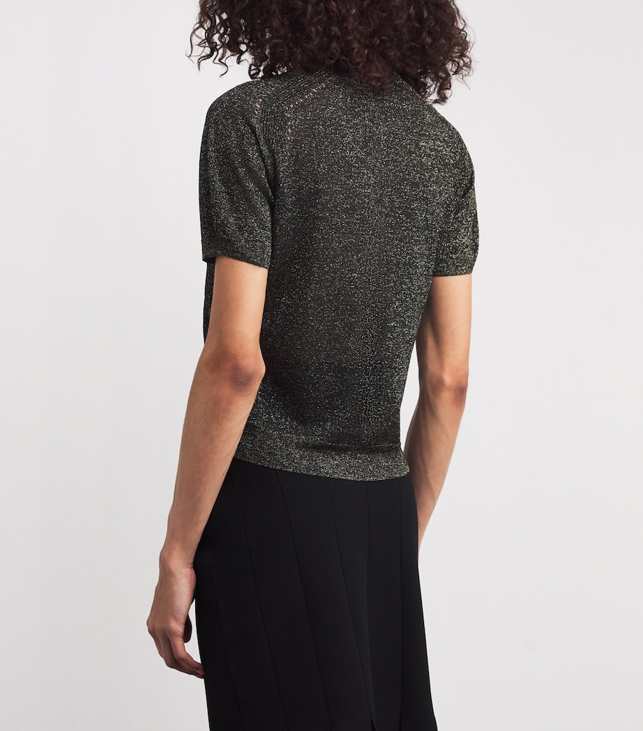 Metallic Lurex Lille Top BLACK/GILT Image 4