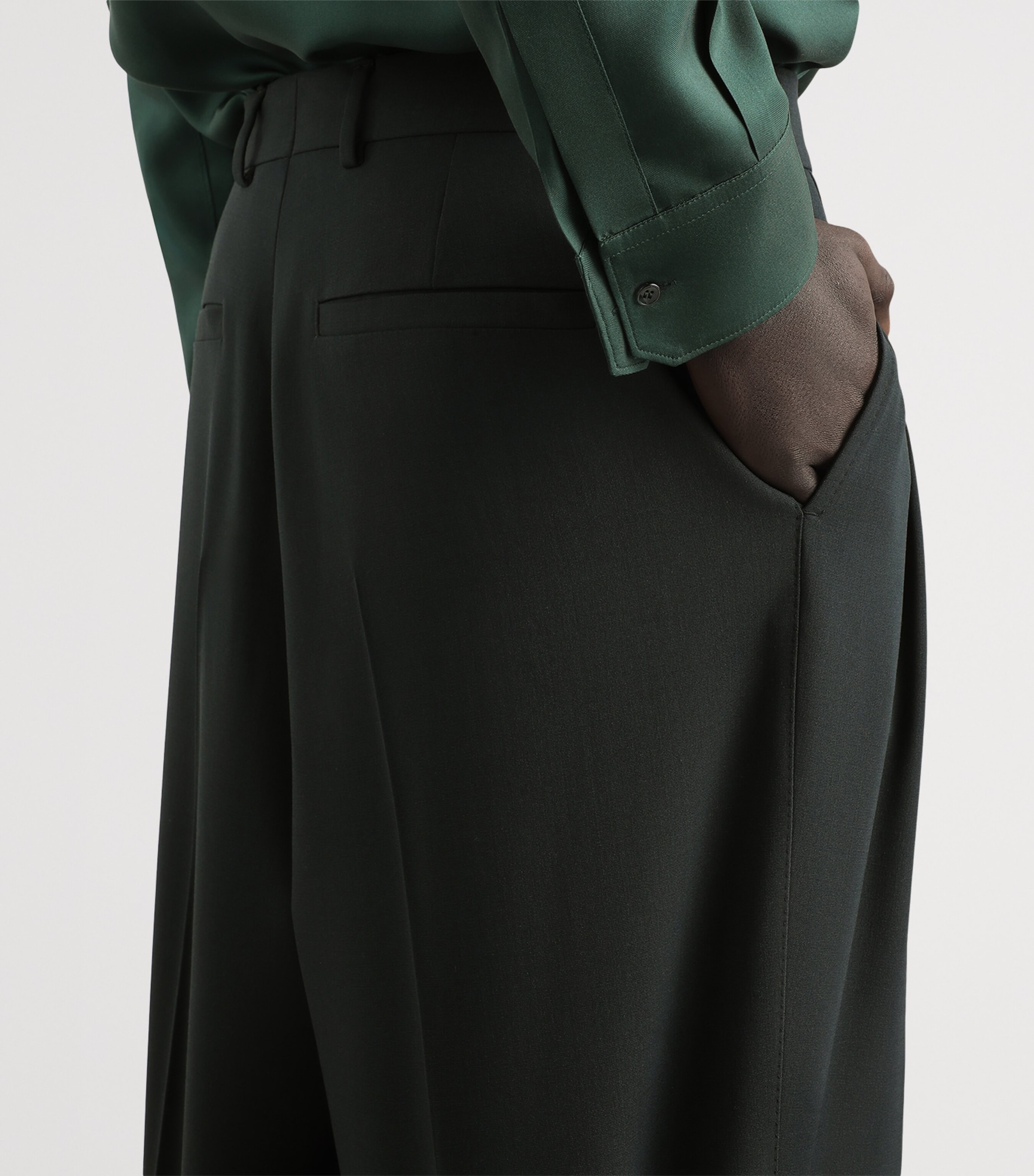Dolce&Gabbana Mens Virgin Wool Straight Trousers Dark Green G Image 5
