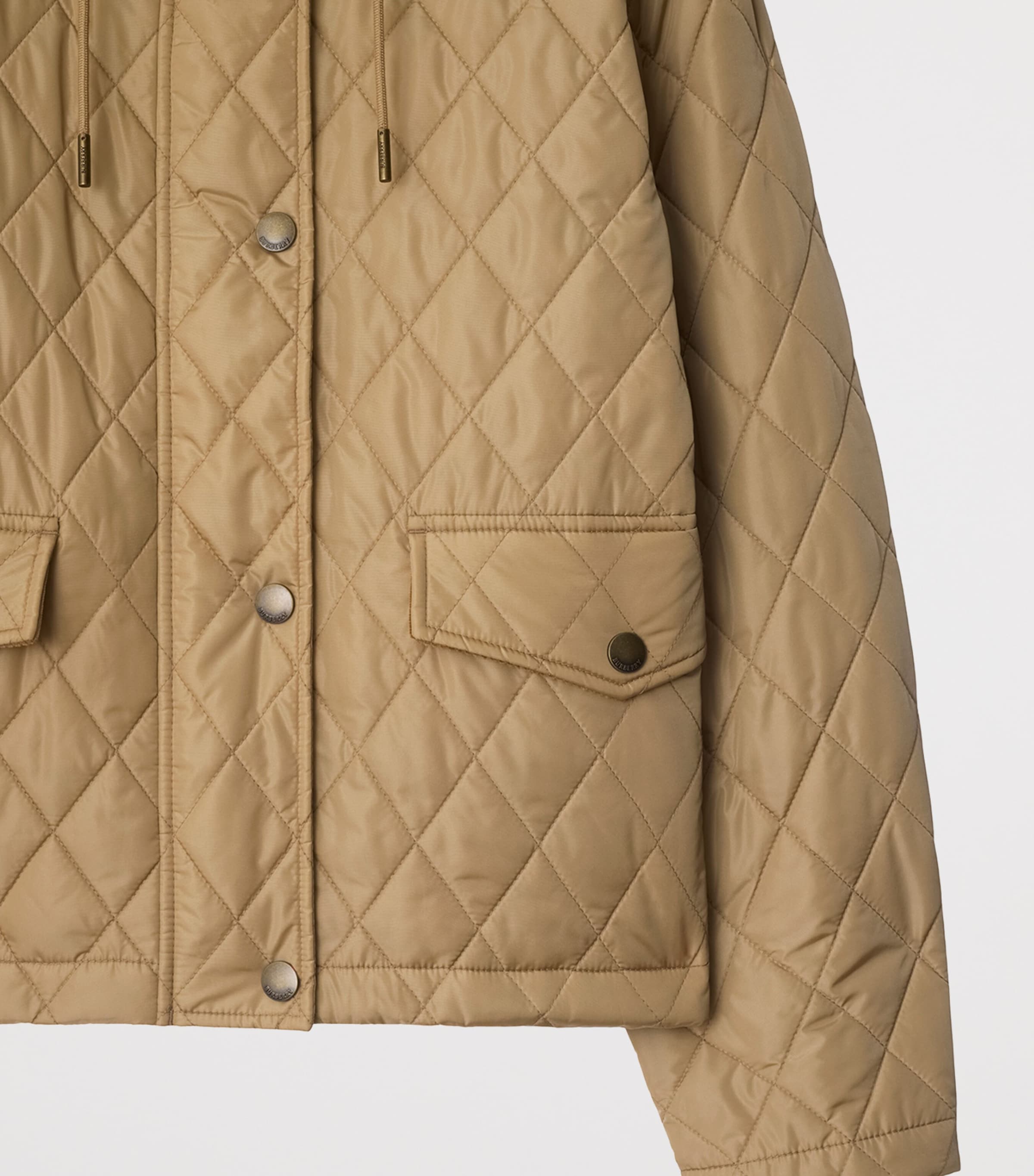 Cropped Quilted Hooded Jacket FLAX Image 6