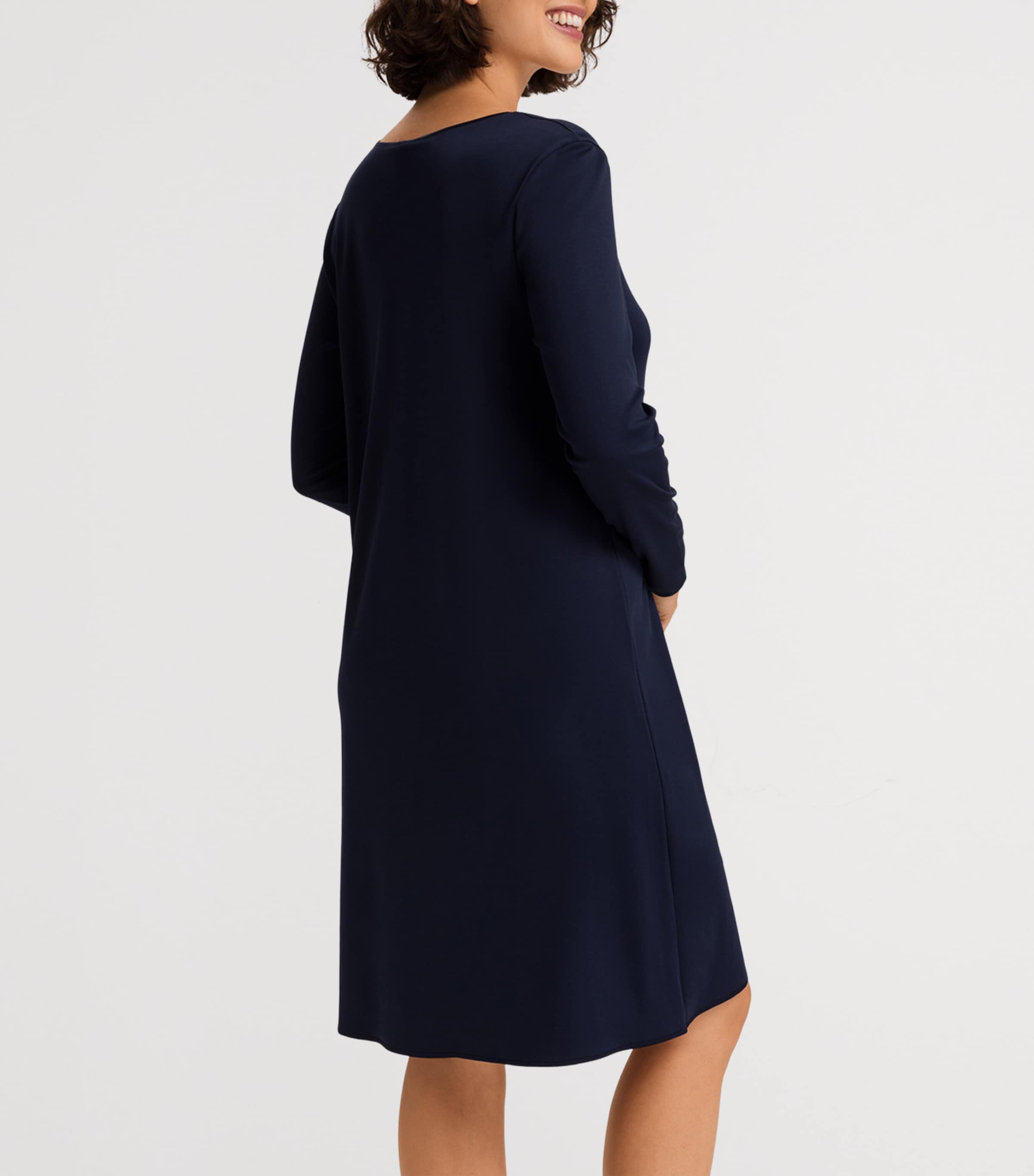Cotton Long-Sleeve Nightdress DEEP NAVY Image 4
