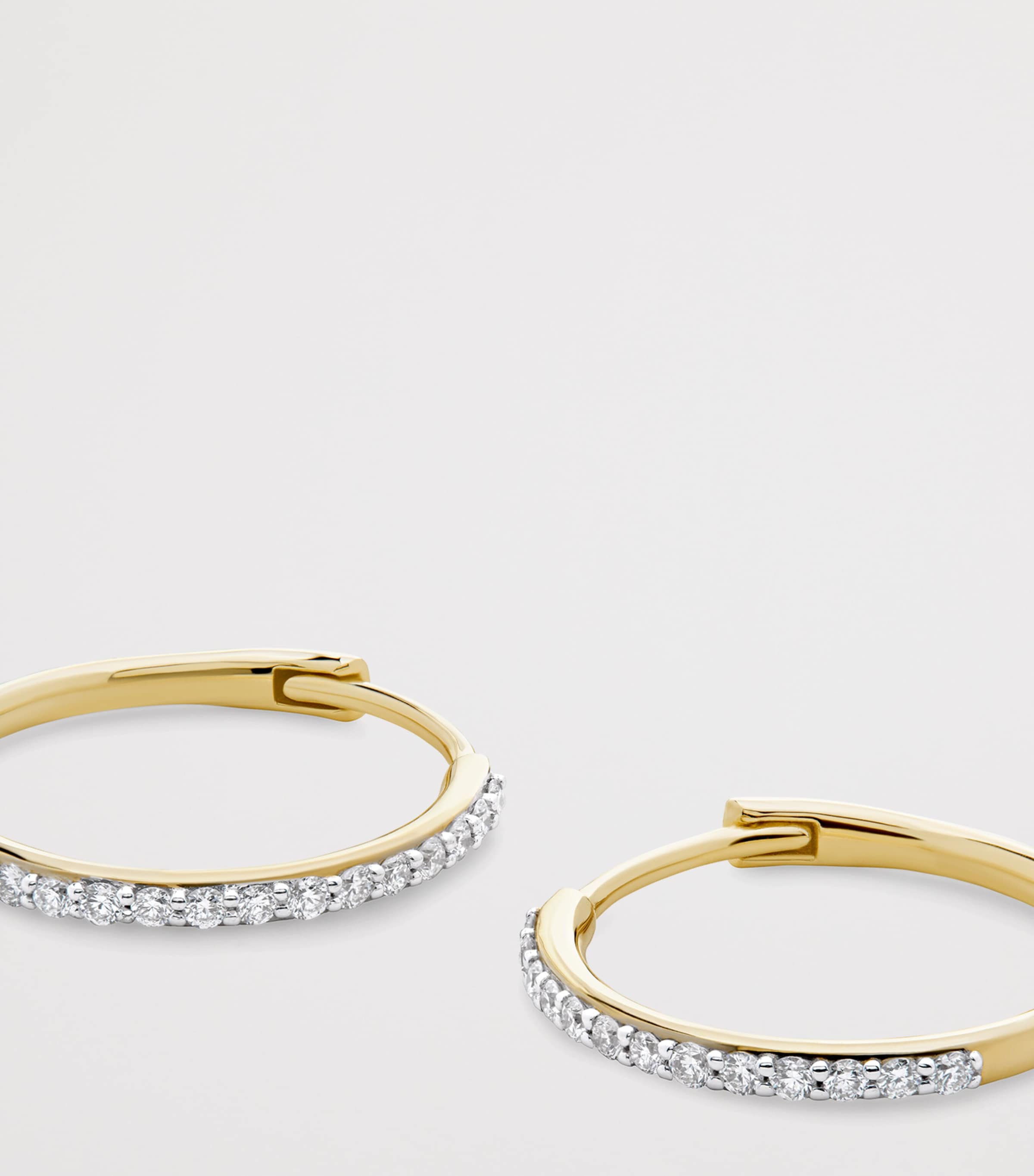 Monica Vinader Yellow Gold and Diamond Hoop Earrings Solid Gold Image 2