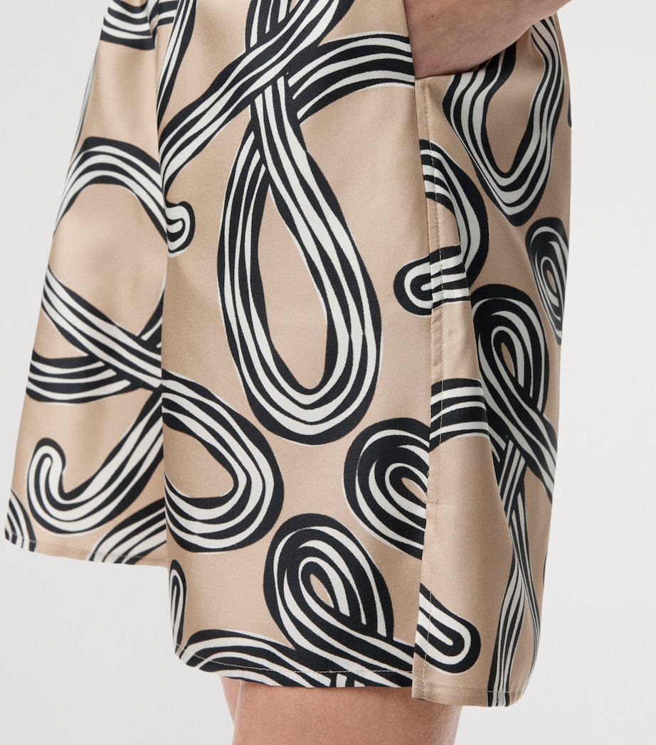 LOEWE Womens x Paula's Ibiza Silk Anagram Shorts Beige/black Image 5