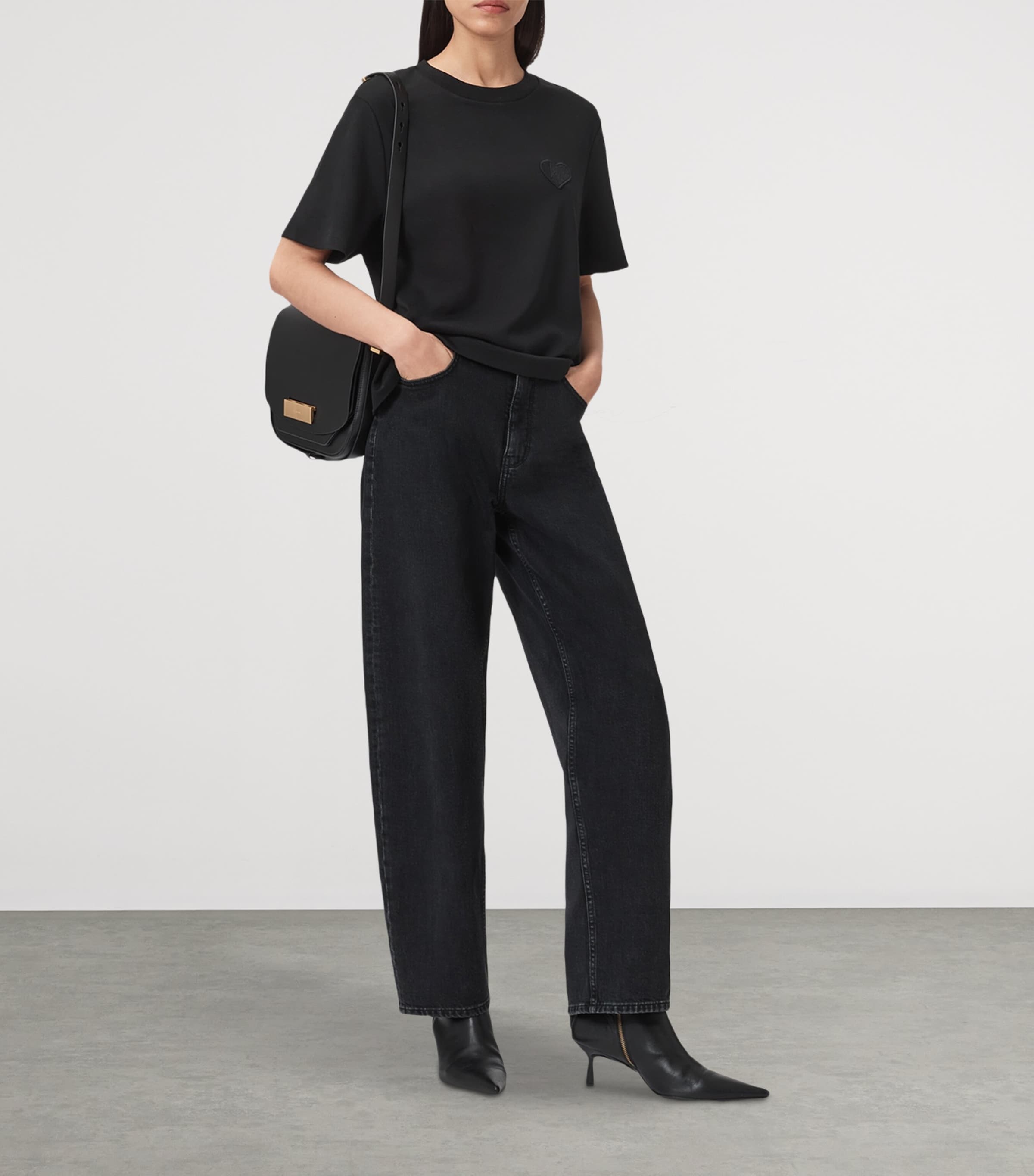 AllSaints Womens Organic Cotton Lover Lisa T-Shirt Black Image 3