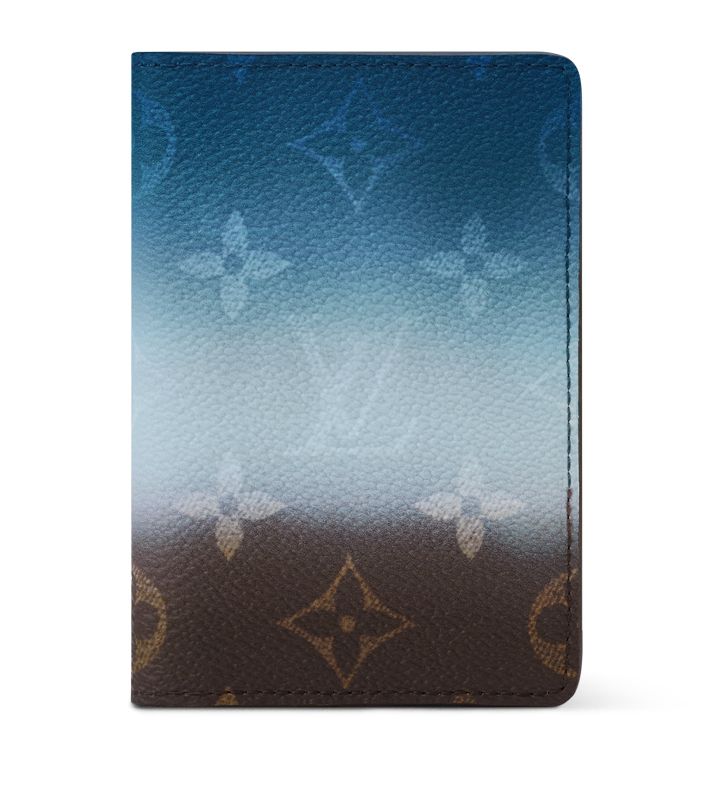 LOUIS VUITTON Leather Gradient Card Holder Blue Monogram Image 1
