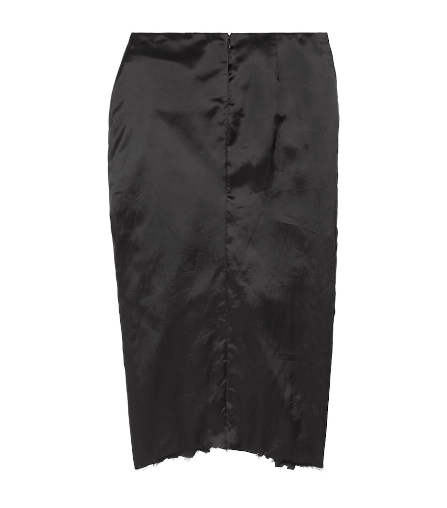 Satin Gathered Midi Skirt 1000 Image 3