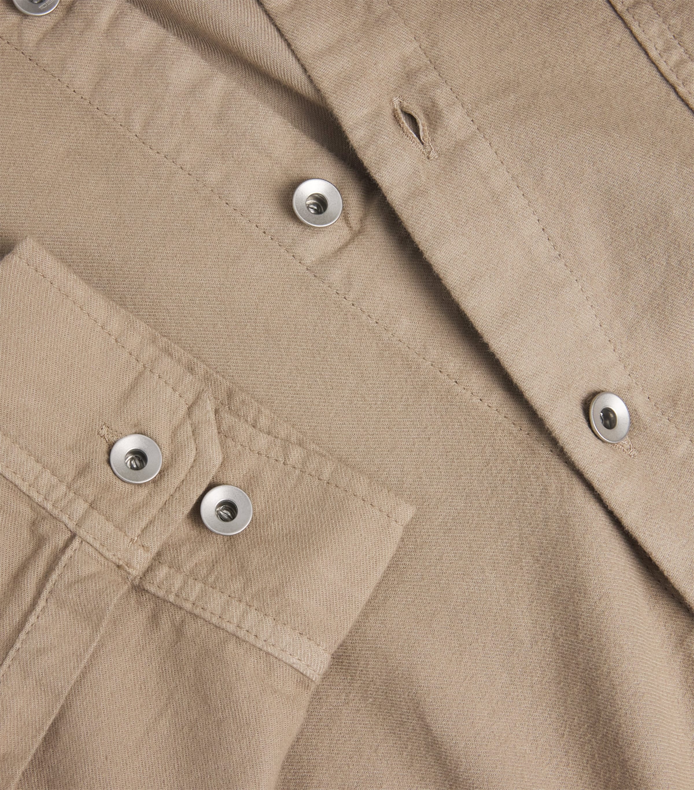Rick Owens Mens Organic Cotton Jumbo Overshirt Dirty Pearl/ Image 5