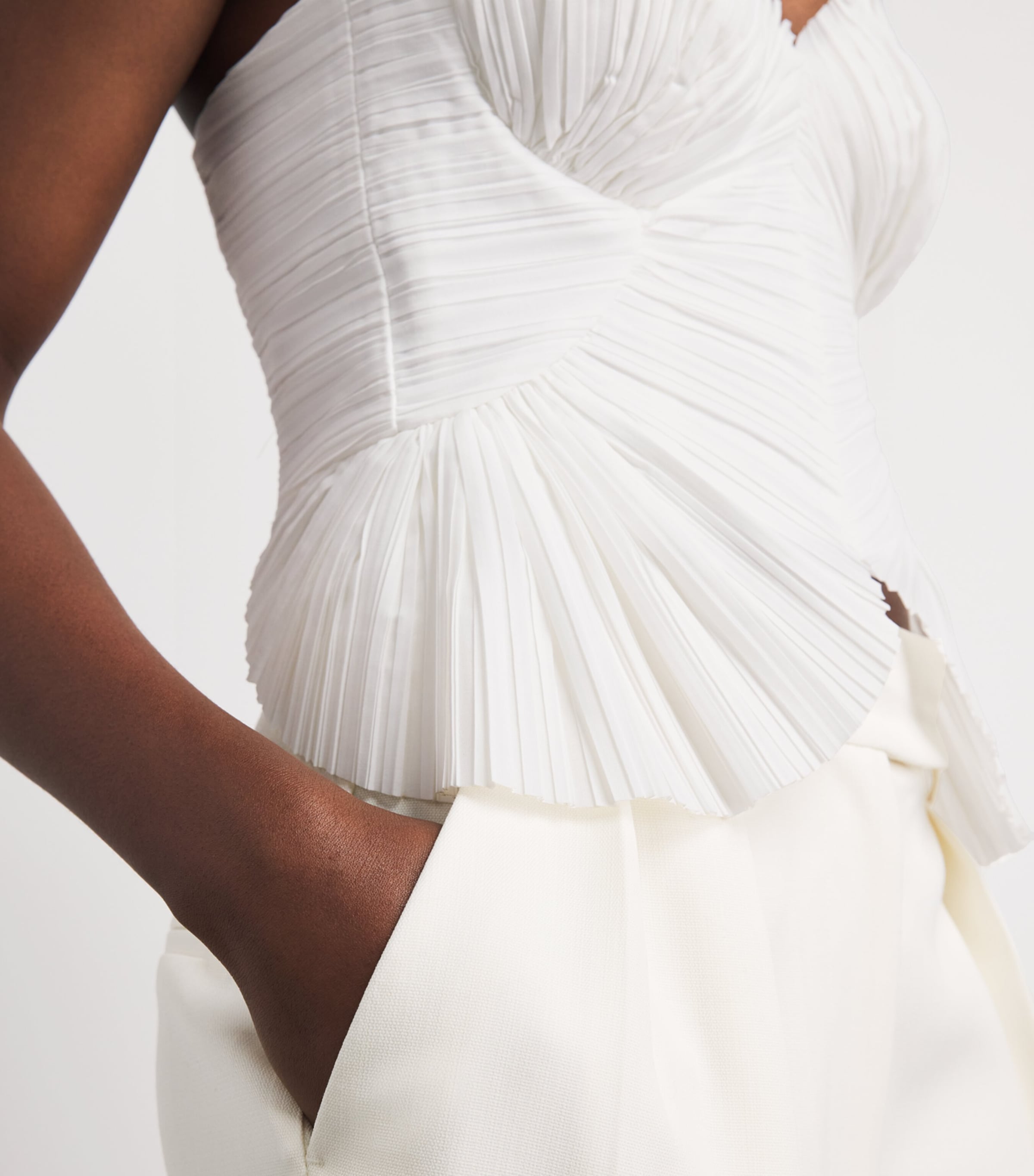 Cult Gaia Womens Pleated Jace Top Off White Image 3