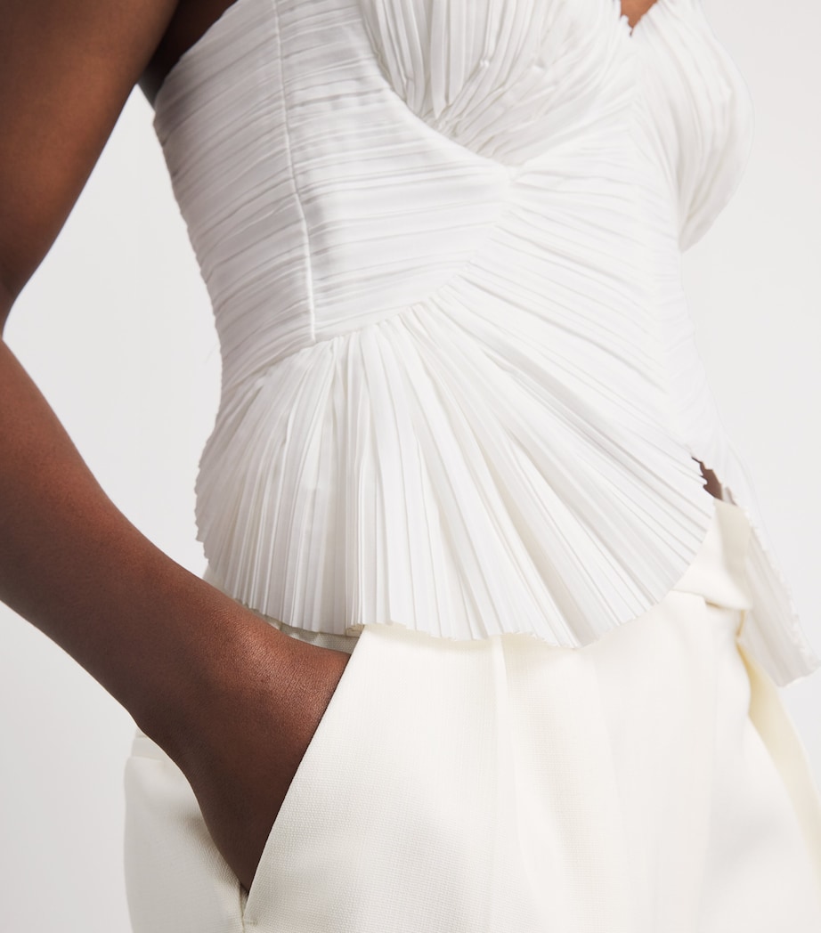 Cult Gaia Womens Pleated Jace Top Off White Image 3