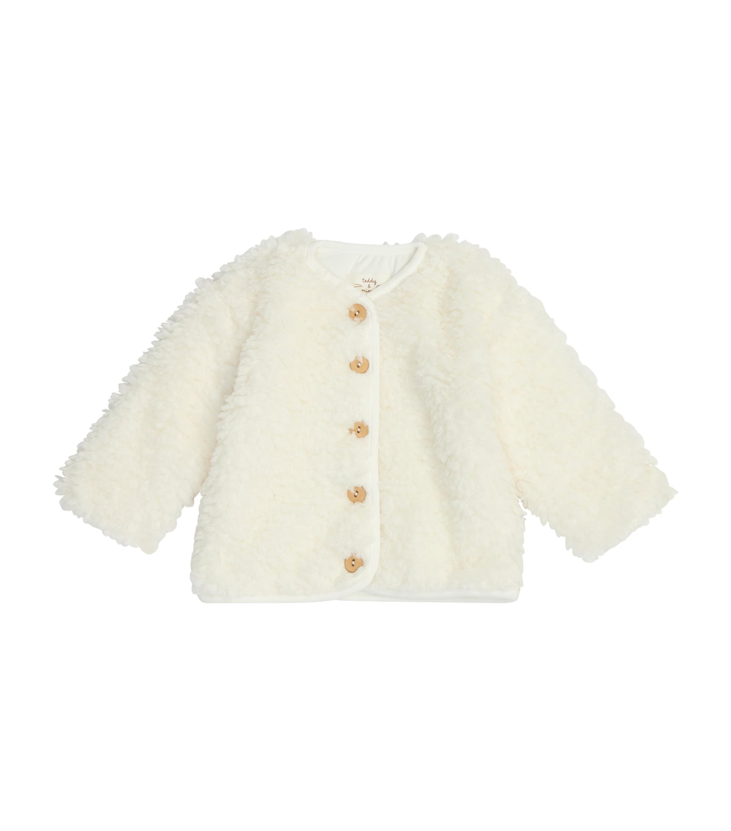 Teddy & Minou Teddy Fleece Cardigan In White