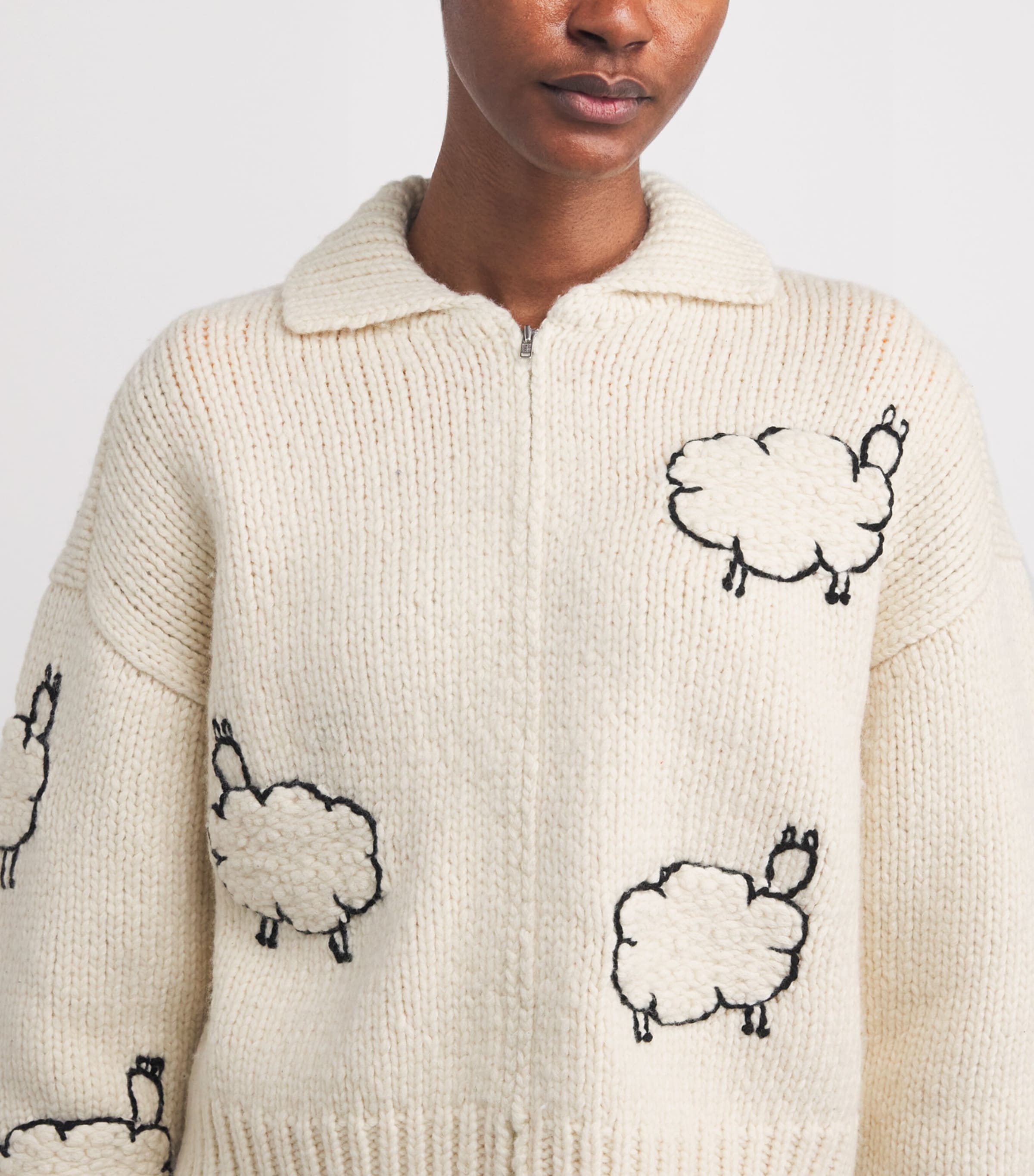 Wool-Cotton Raquette Cropped Cardigan WLG WOOL PLUS T Image 6