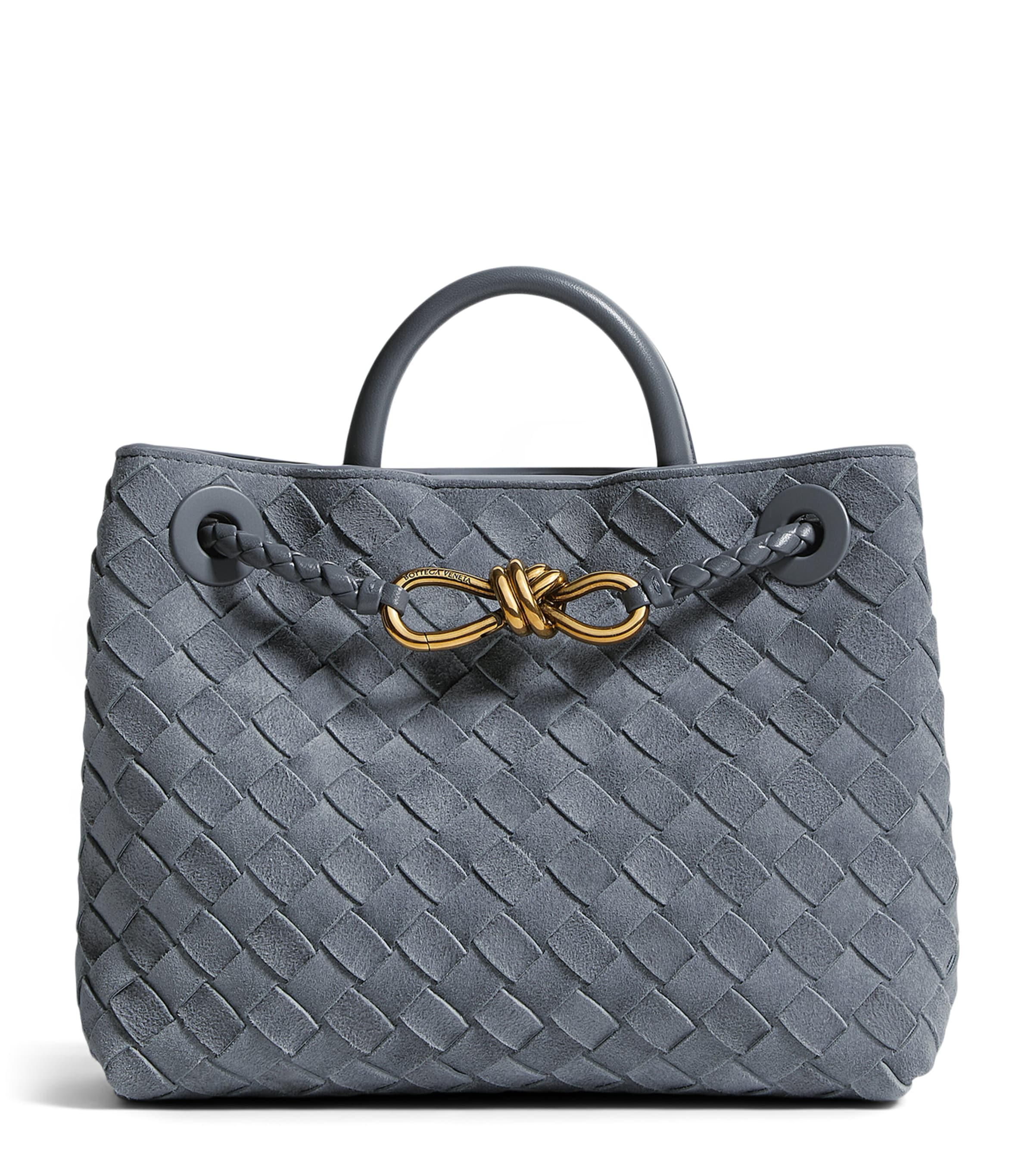 Bottega Veneta Womens Small Suede  Andiamo Top-Handle Bag Image 1