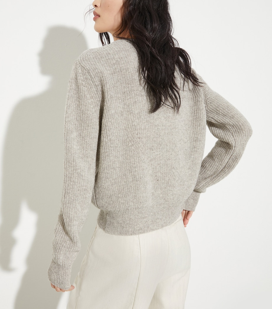 Cotton-Blend Rib-Knit Sweater SAND Image 4