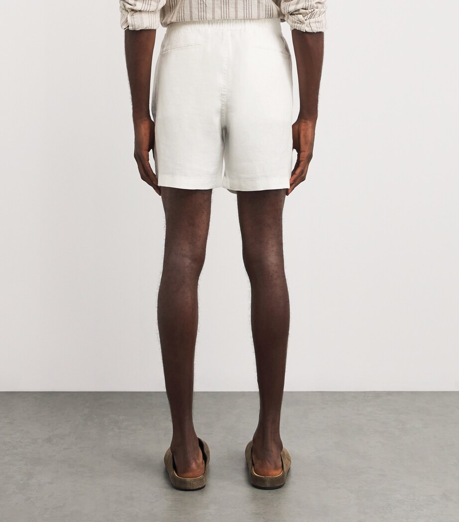 Polo Ralph Lauren Mens Linen Drawstring Polo Pony Prepster Shorts White Image 4