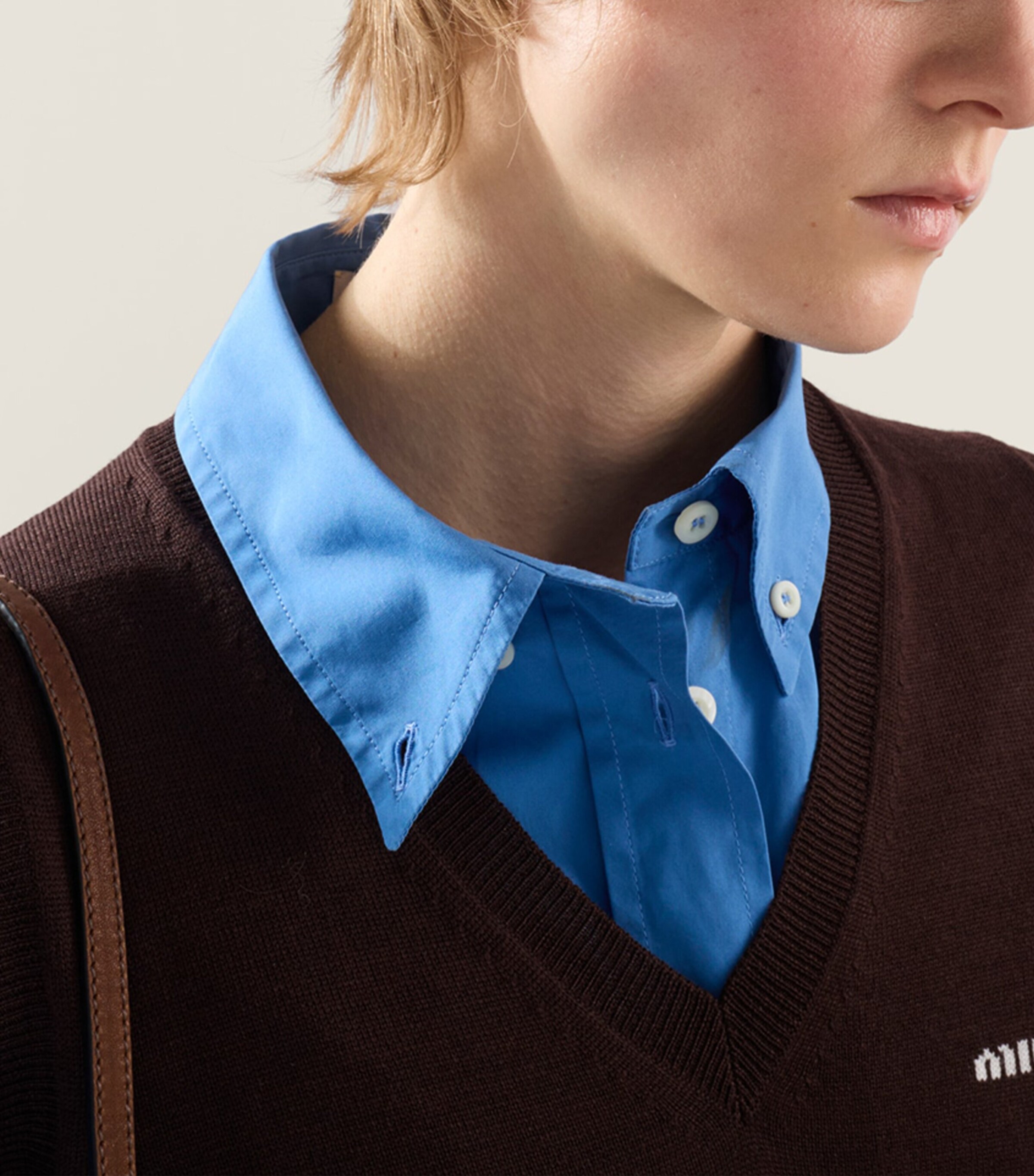 Miu Miu Womens Wool Logo Sweater Vest Image 5