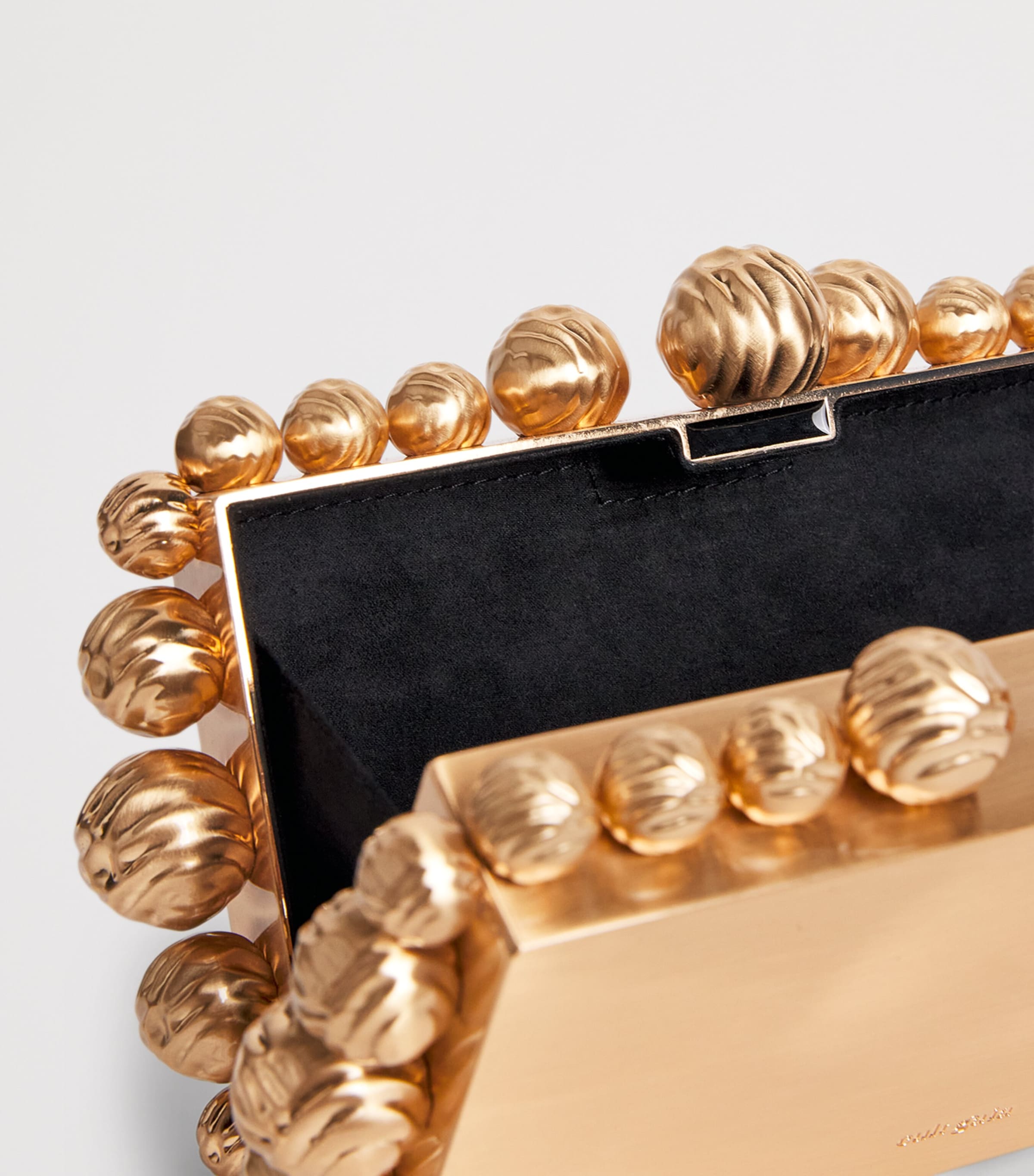 Cult Gaia Beaded Eos Clutch Bag Brushed Brass Image 5