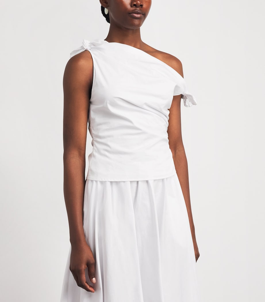 STAUD Womens Bellaria Asymmetric Top Wht White Image 4
