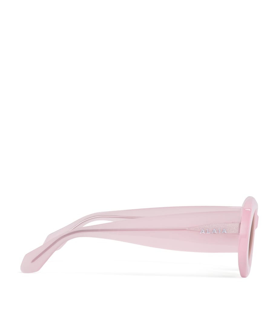 Alaïa Acetate Oval Sunglasses Rose/marron Image 2