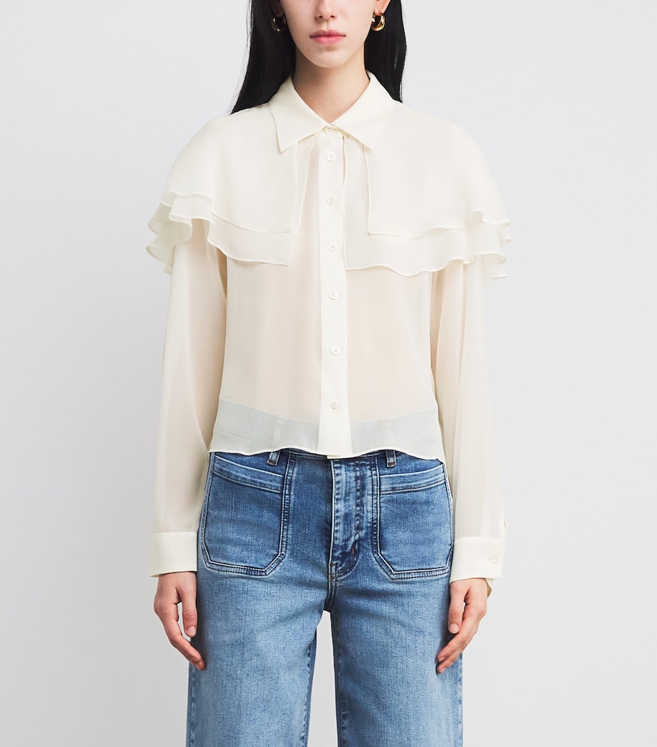 Silk Cape Blouse CREAM Image 3