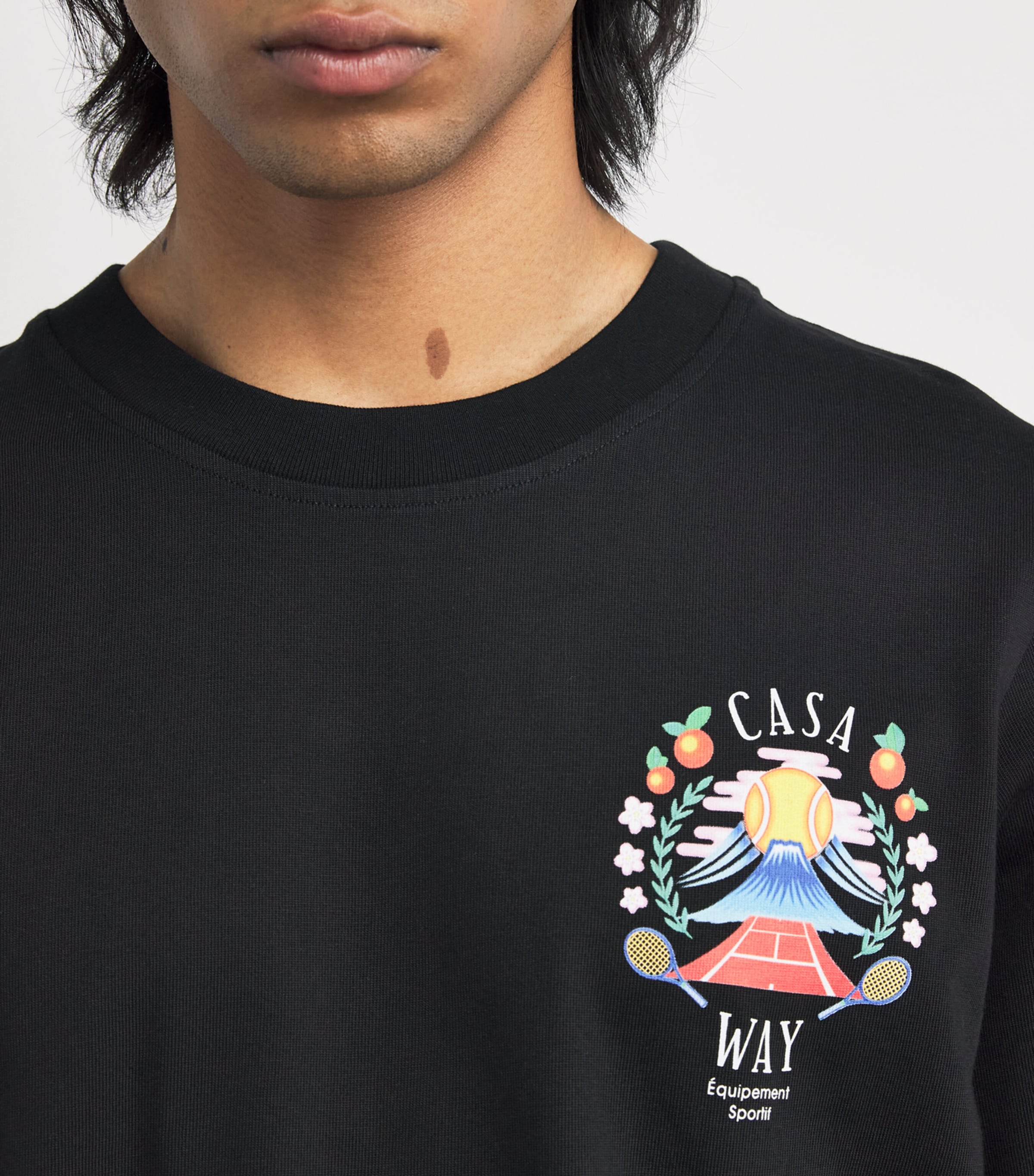 Tシャツ・カットソー CASABLANCA COTTON T-SHIRT WITH CASA WAY MOUNTAIN PRINT Casa Way Mountain T-Shirt | Casablanca Paris
