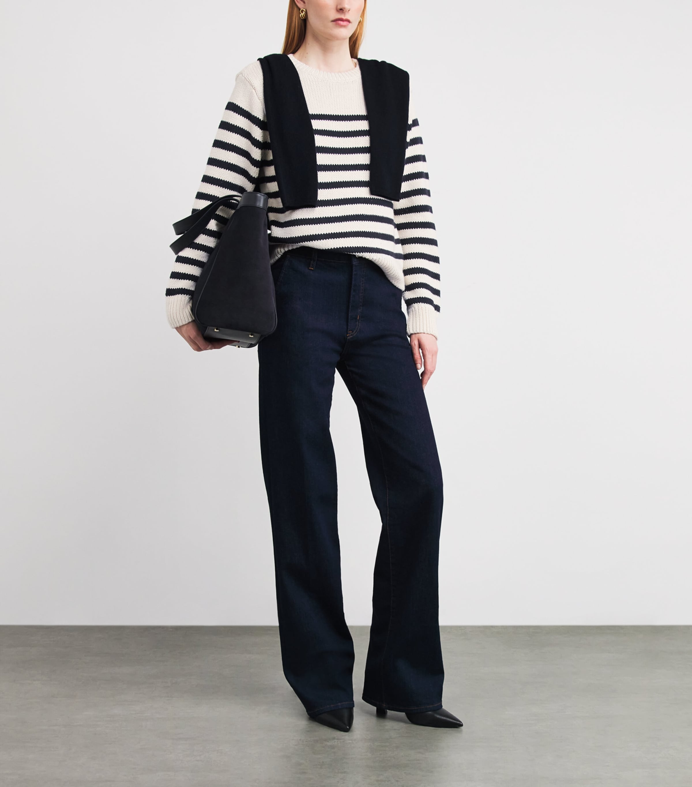Wool Stripe Mariner Sweater CREAM Image 2
