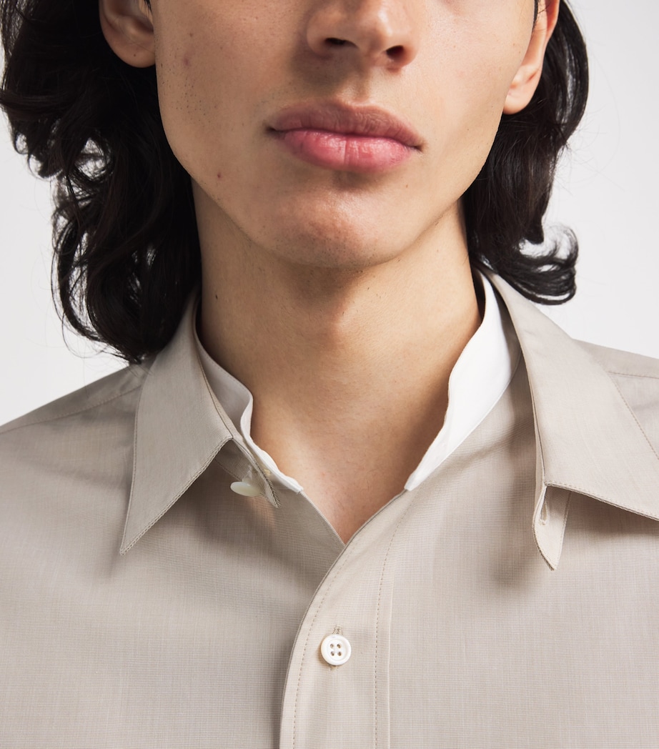 The Row Mens Melchior Cotton Shirt Deep Bistre Image 6
