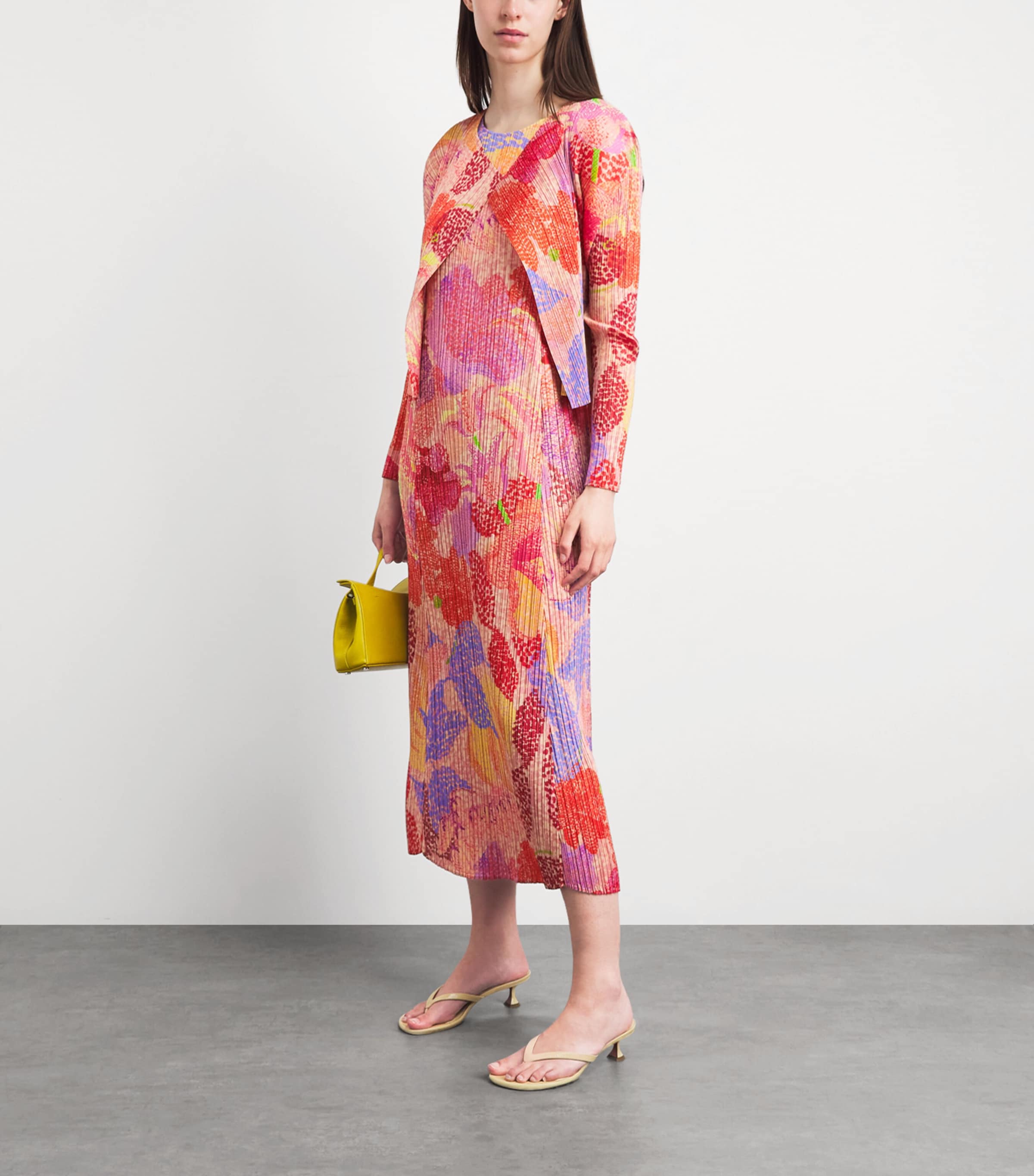 Pleats Please Issey Miyake Womens Pleated Foggy Forest Cardigan Pink Image 2