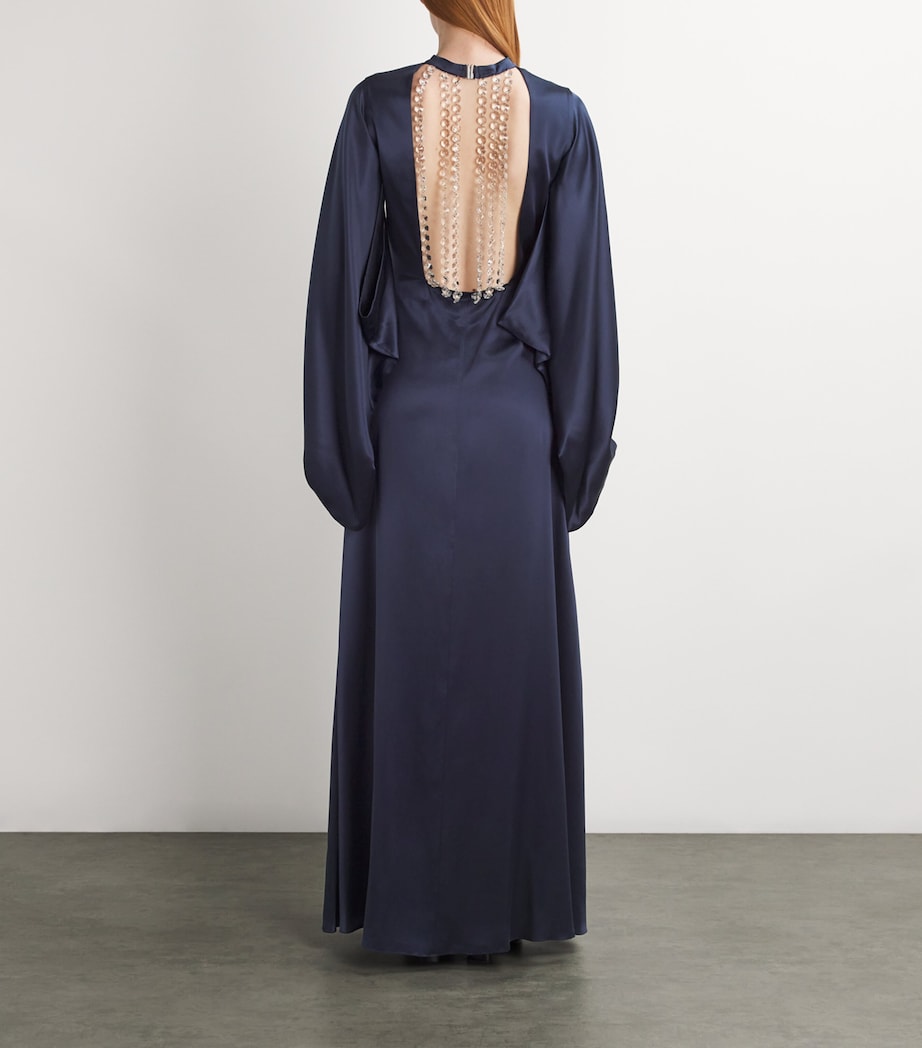 Silk-Crystal Cleo Gown NAVY Image 3