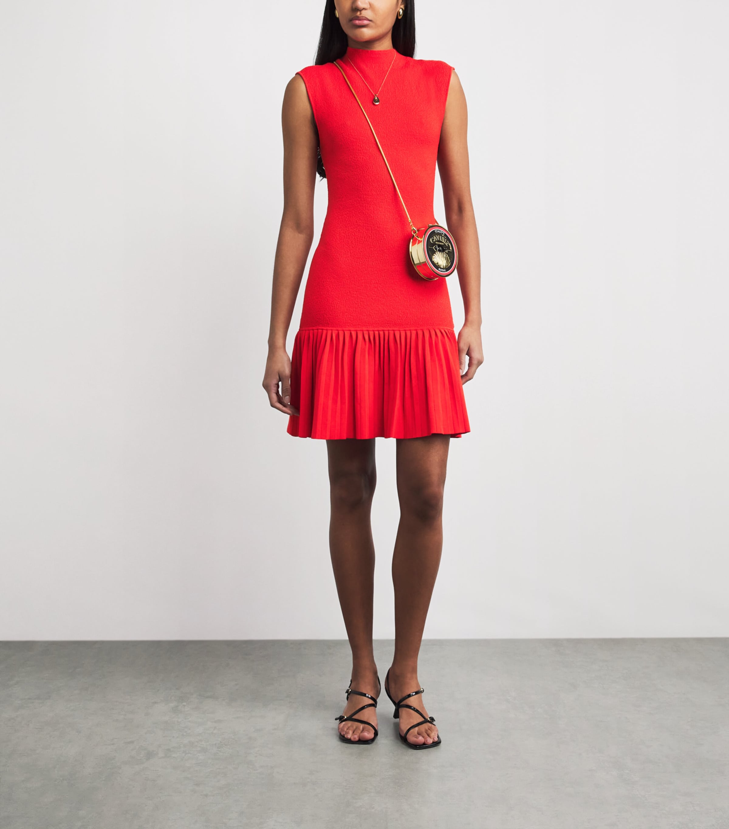 Claudie Pierlot Womens Knitted High-Neck Mini Dress Tangerine Image 2