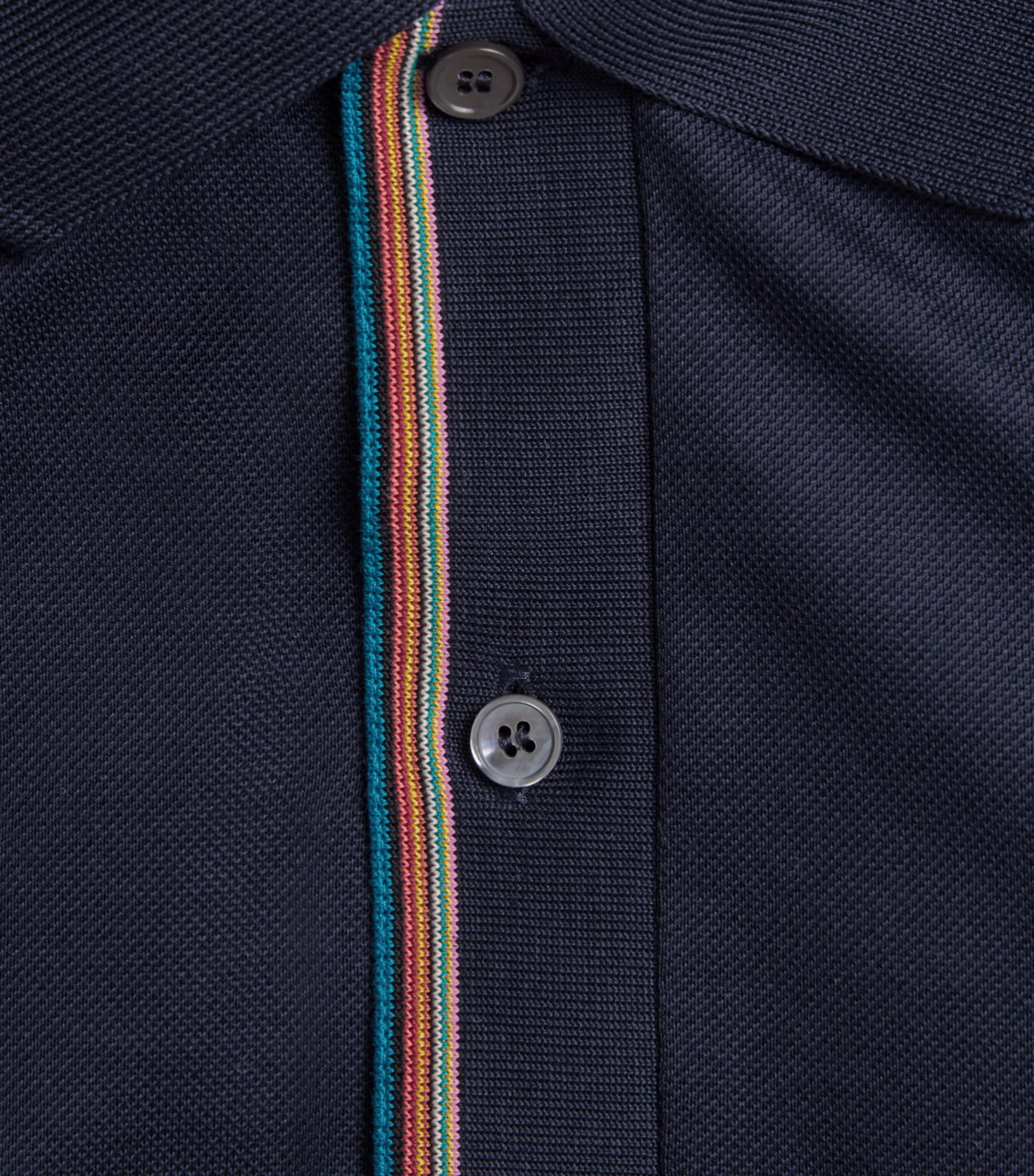 Paul Smith Mens Cotton Artist Stripe Polo Shirt Dark Navy Image 6