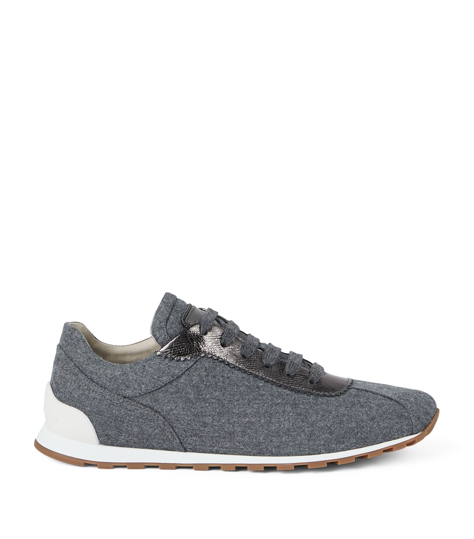 Wool Leather-Trim Sneakers C003 Image 1