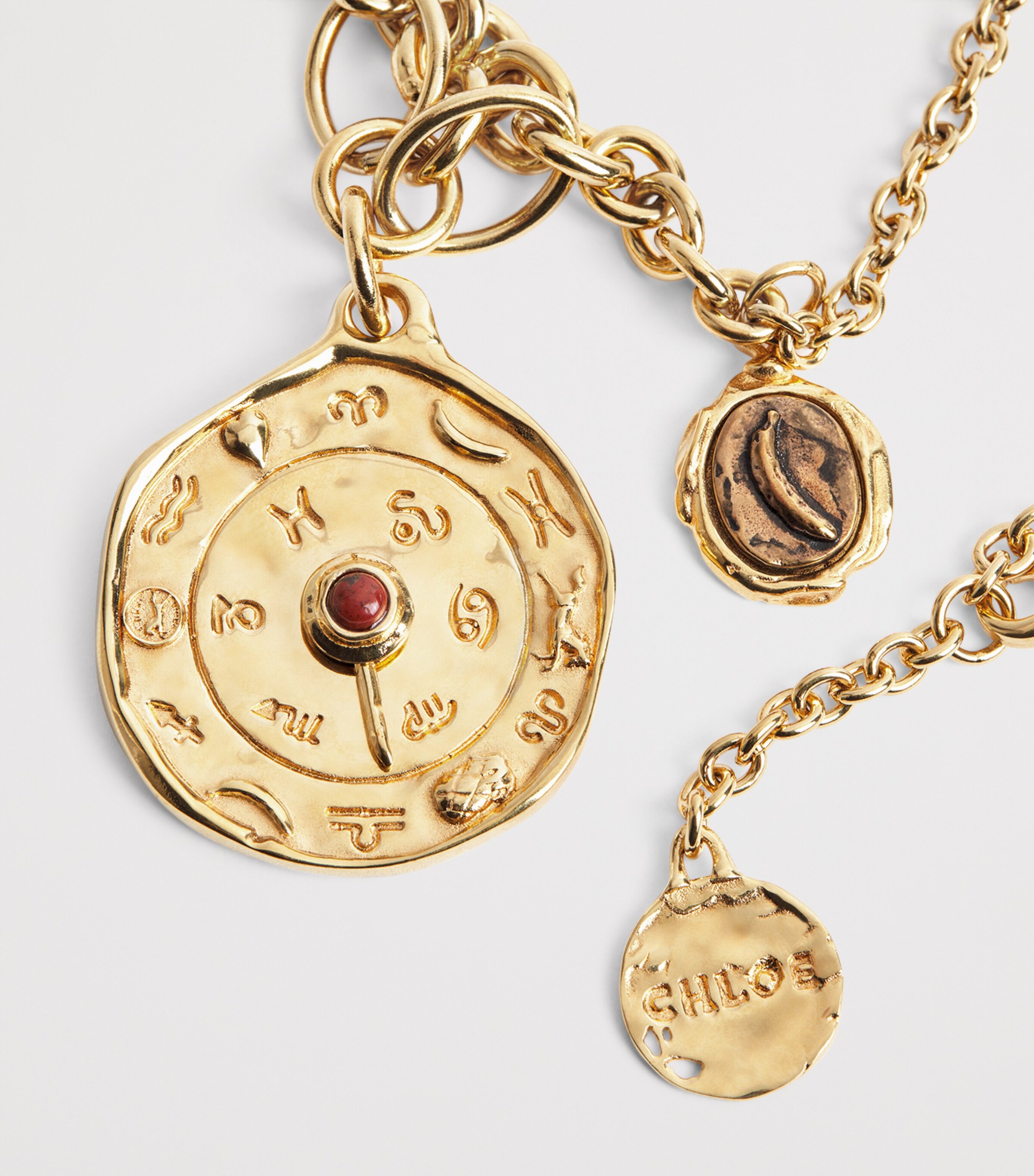 Chloé Chloé Medals Pendant Necklace Gold And Bronze Image 4