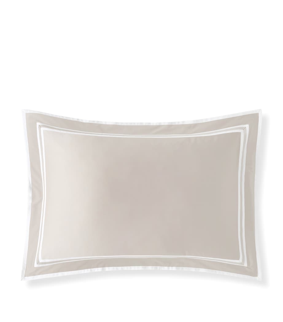 Sonata Oxford Pillowcase Pair (50cm x 75cm) SAND/WHITE Image 1