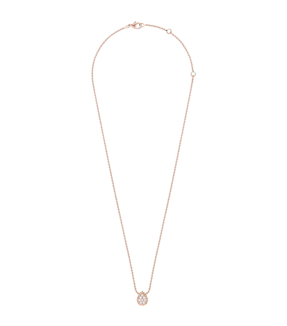 Extra Small Rose Gold and Diamond Serpent Bohème Necklace PINK Image 1