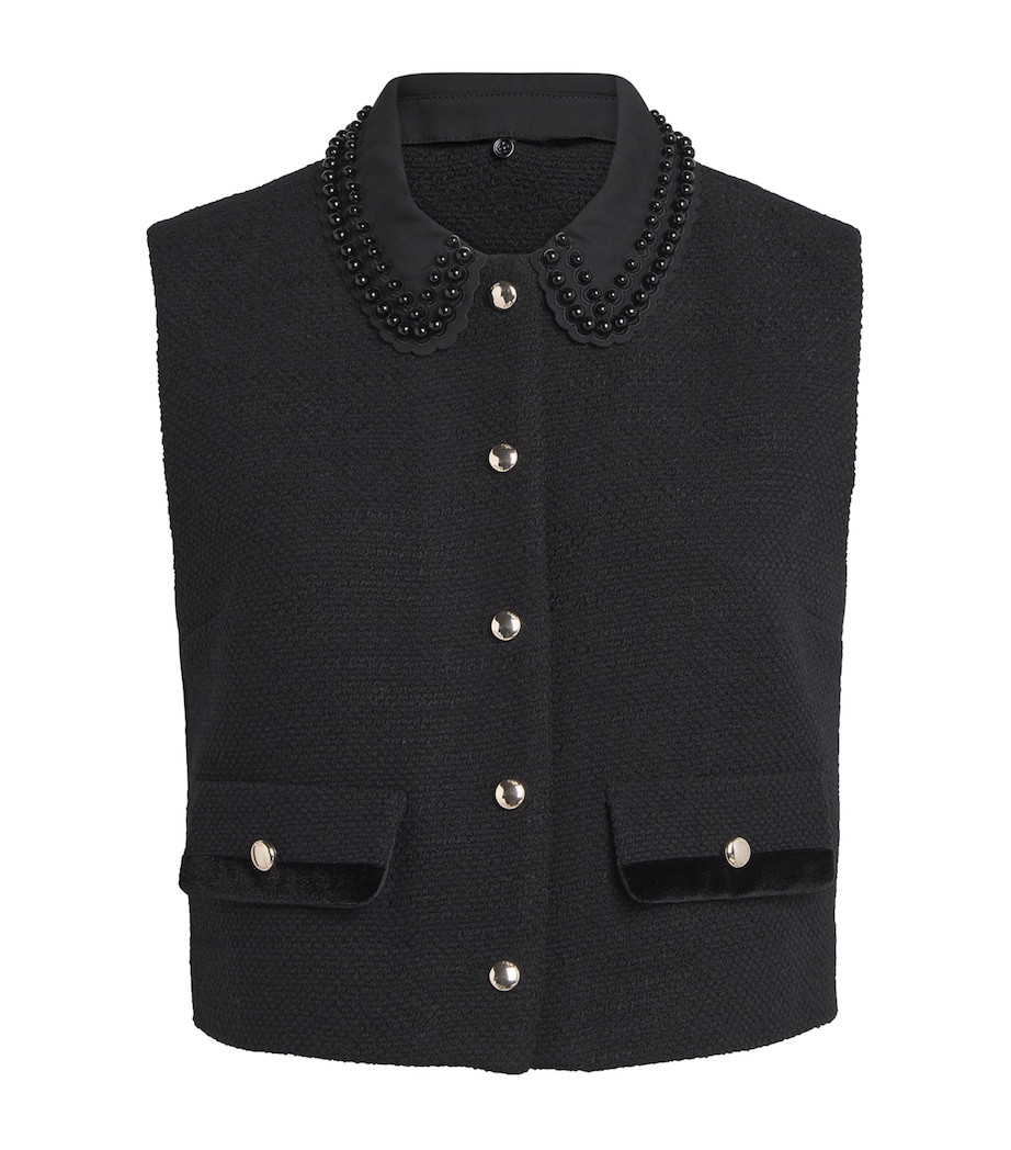 Tweed Sleeveless Shirt BLACK Image 1